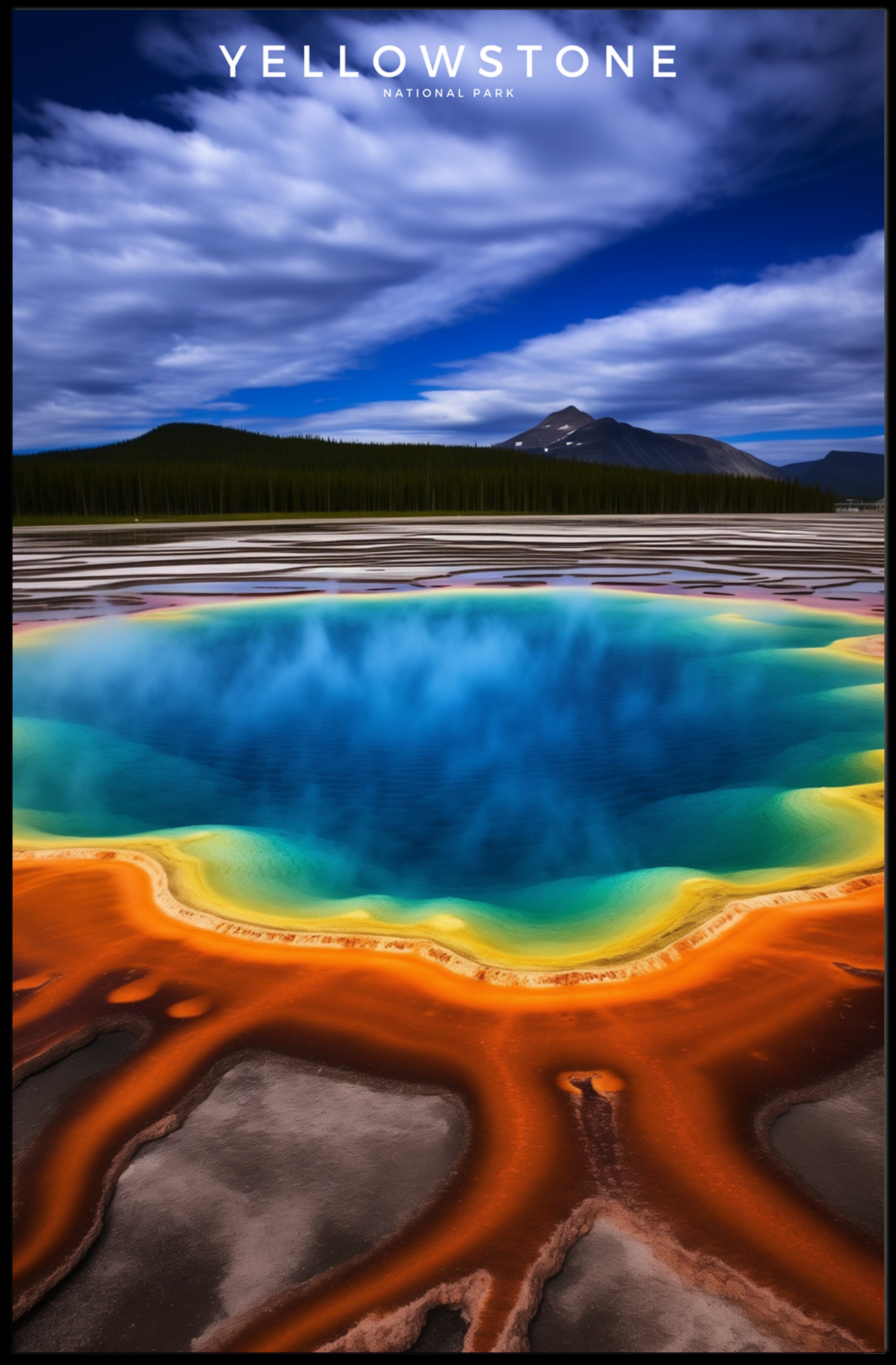 Yellowstone Vivid Colors Travel Poster Print
