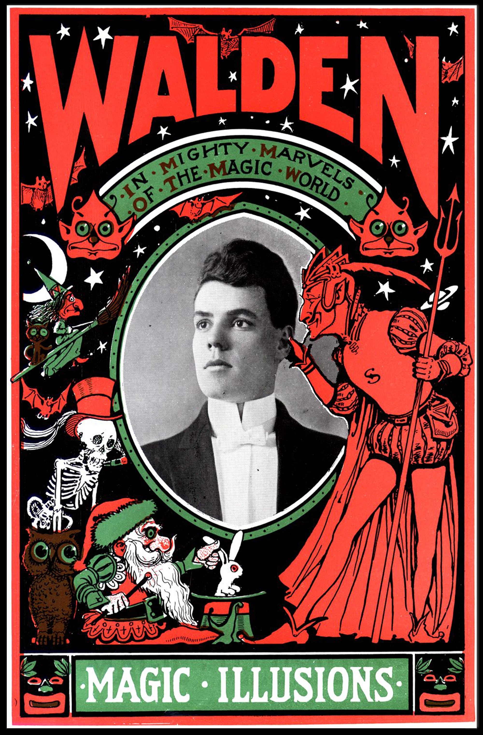 Vintage Magician Illusion Poster: Mystical and Theatrical Art