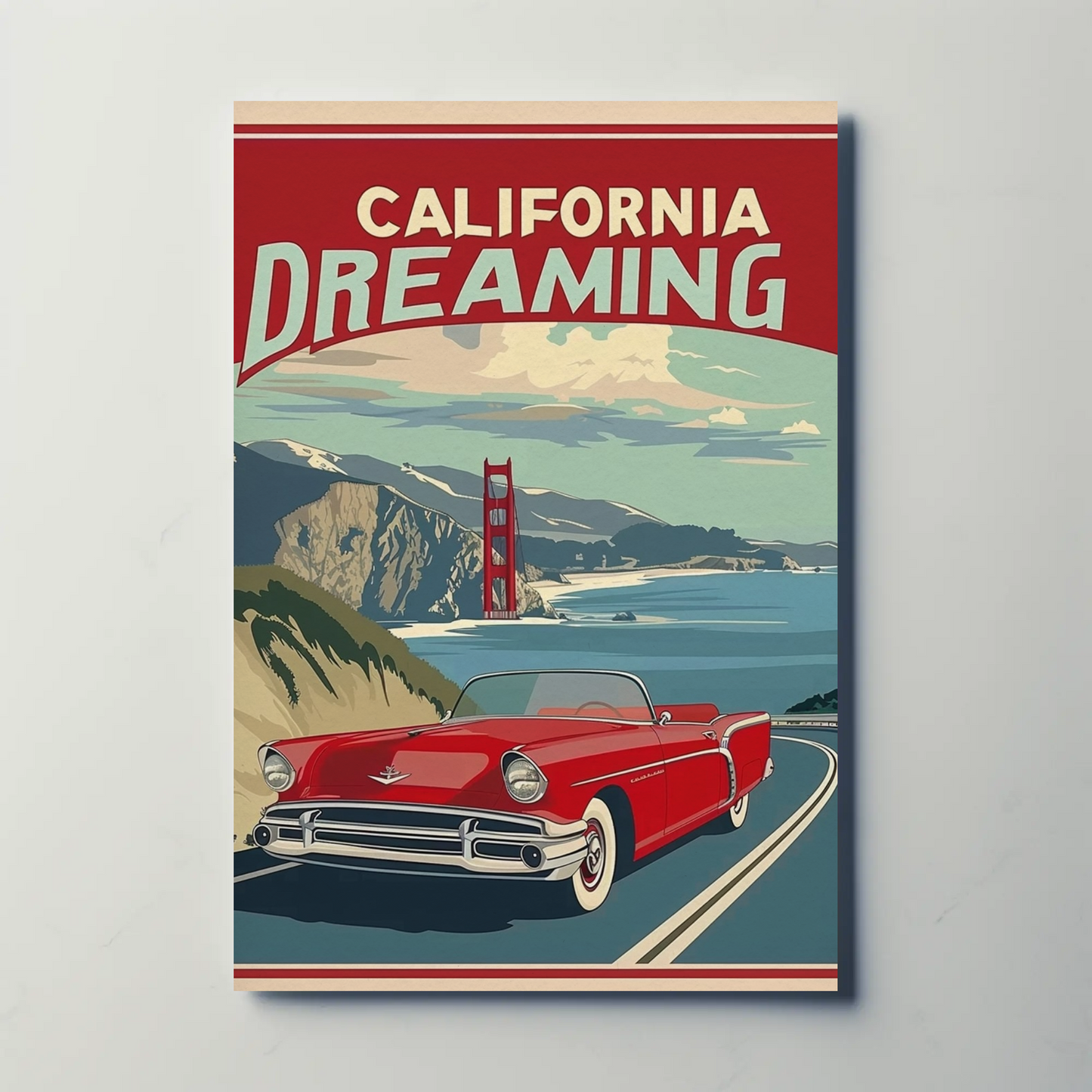 California Vintage Poster - Dreaming by the Coast