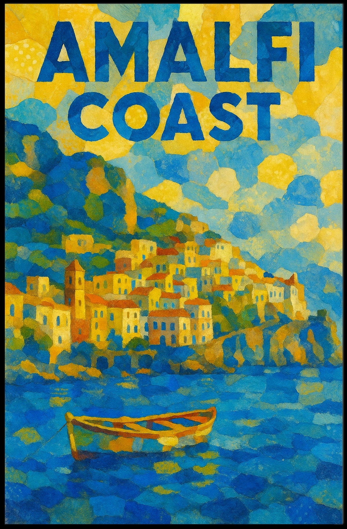 Amalfi Coast Dreamscape Poster Wall Art 18X24 Print