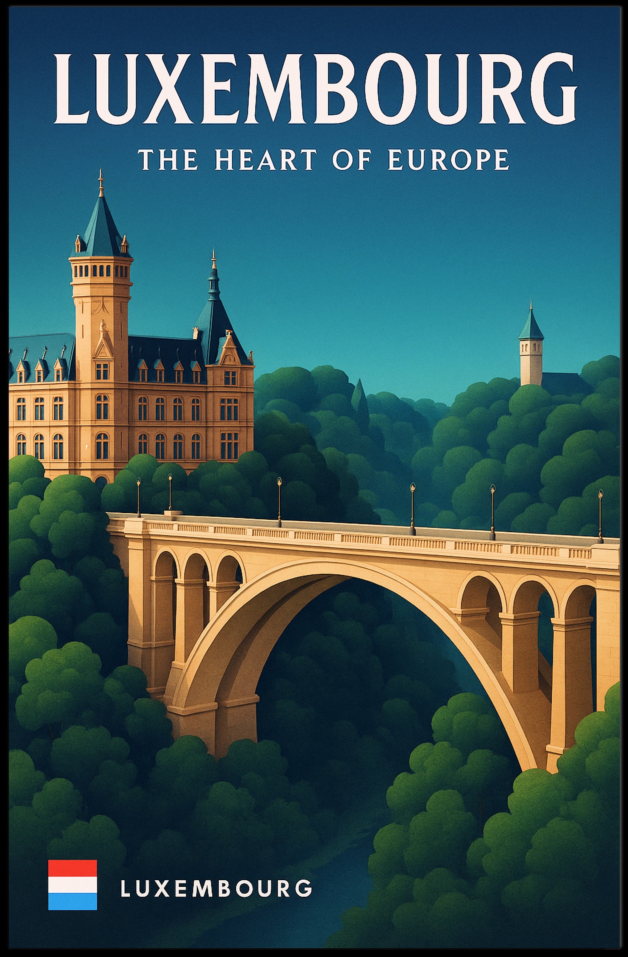 Luxembourg The Heart of Europe Poster PosterGoat