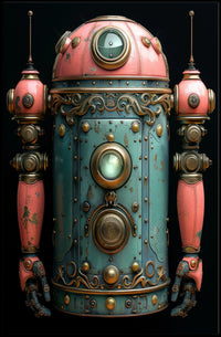 Steampunk Robot Design Poster