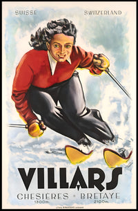 Villars Skiing Poster PosterGoat