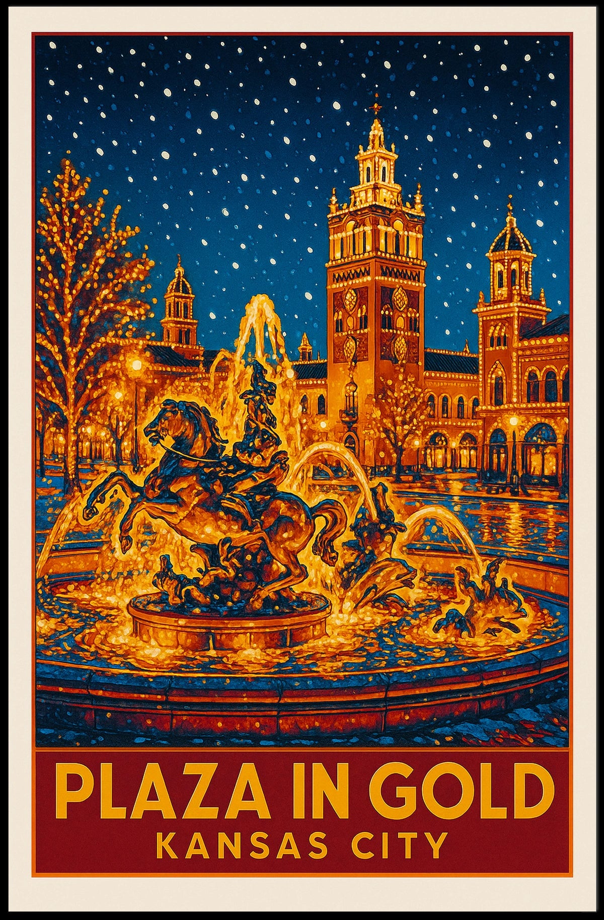Plaza In Gold Kansas City Poster