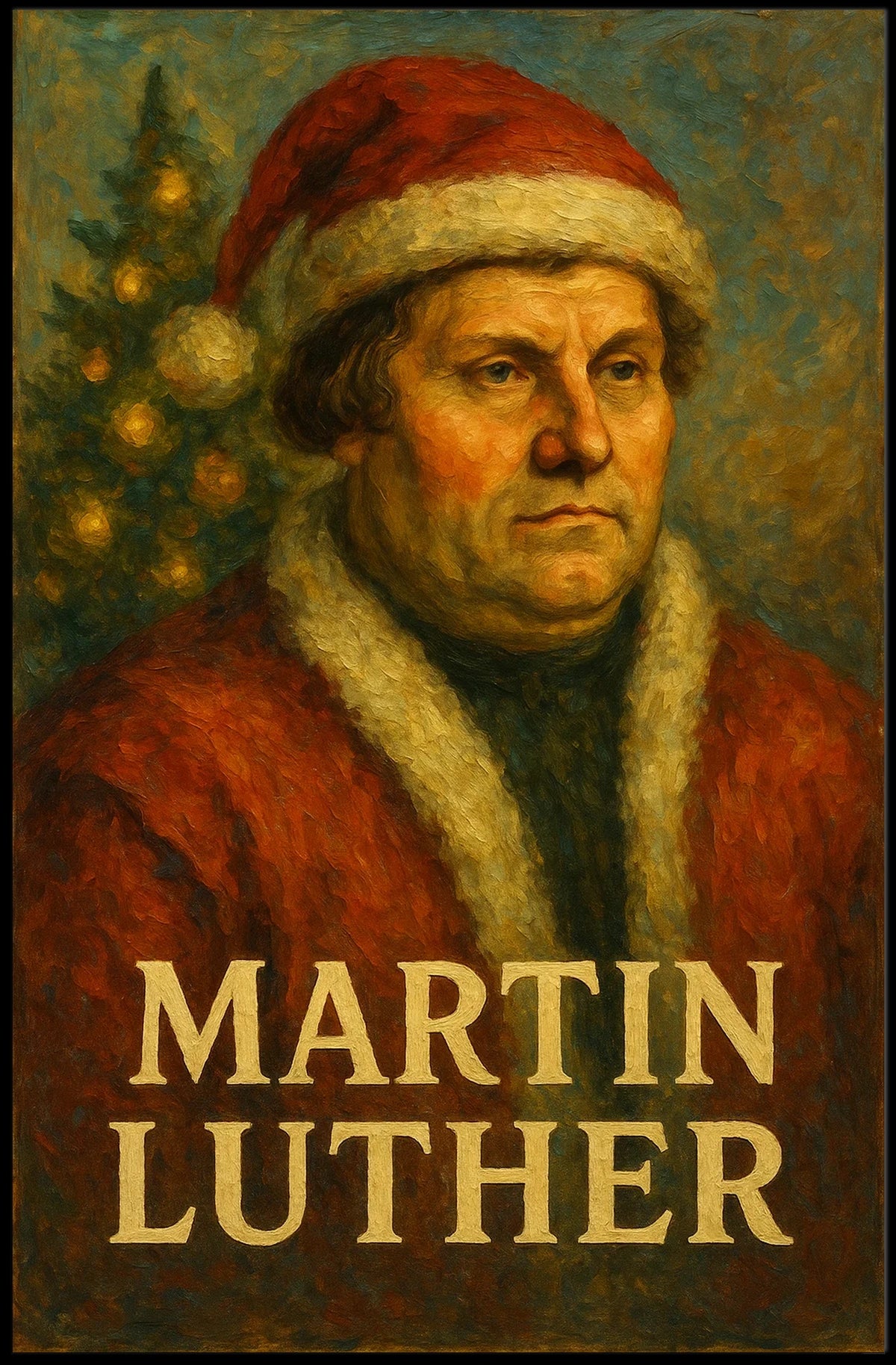 Christmas Martin Luther Pop Art Poster
