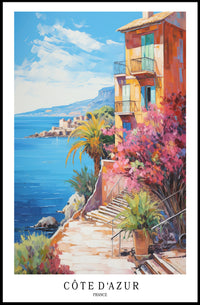 Côte d'Azur Coastal Impressionism Travel Poster PosterGoat