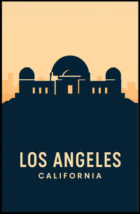 Los Angeles Observatory Silhouette Travel Poster