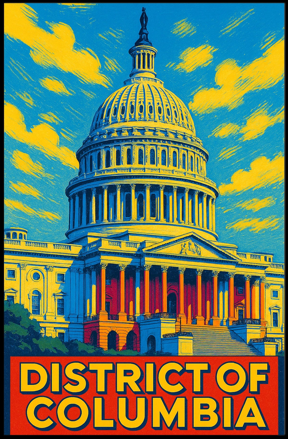 District of Columbia Capitol Art Poster