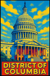 District of Columbia Capitol Art Poster