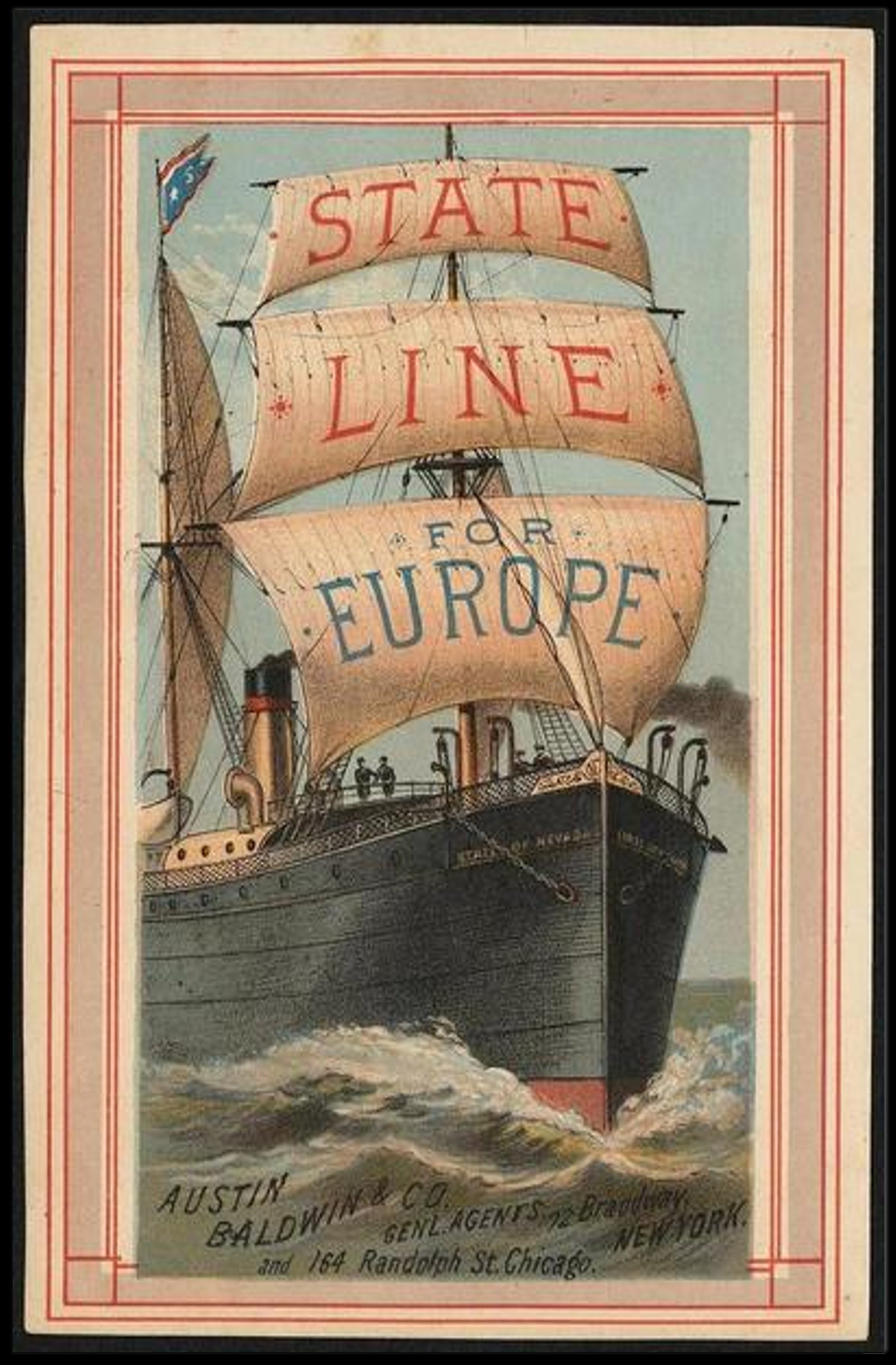 State Line for Europe Poster PosterGoat