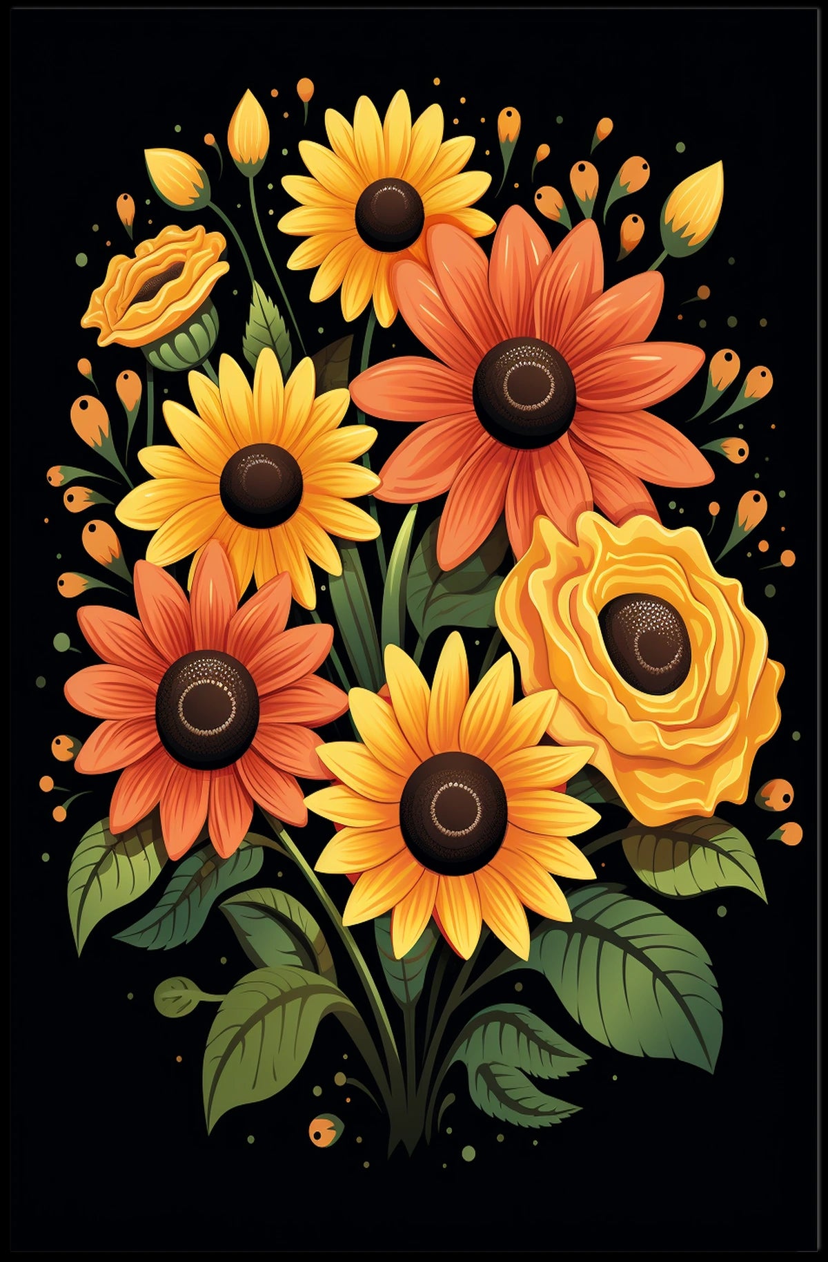 Vibrant Floral Bouquet Poster