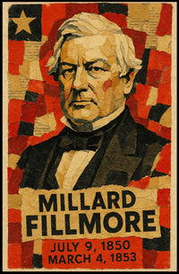 Millard Fillmore 13th President of the United States Layered paper Collage Poster