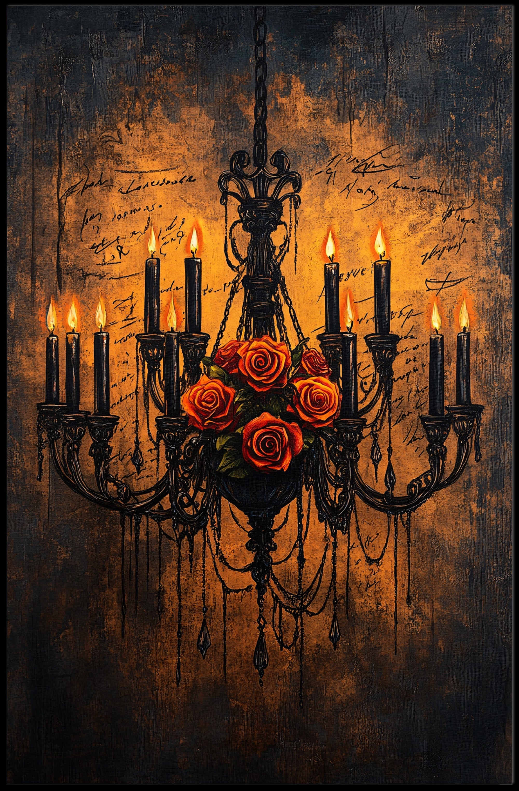 Chandelier Of Roses Poster