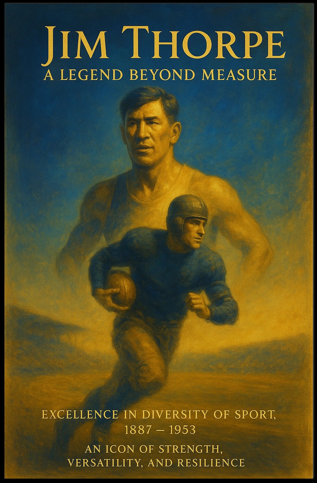 Jim Thorpe Iconic Sports Legend Poster