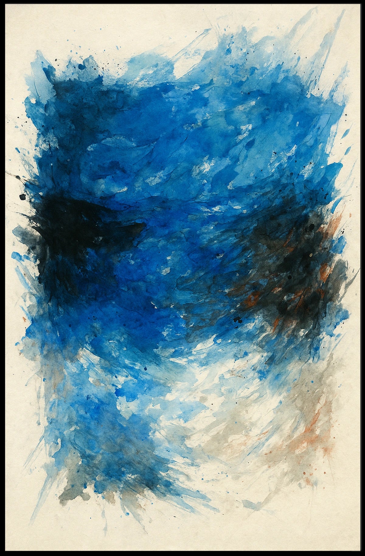 Abstract Blue Swirl Abstract Poster