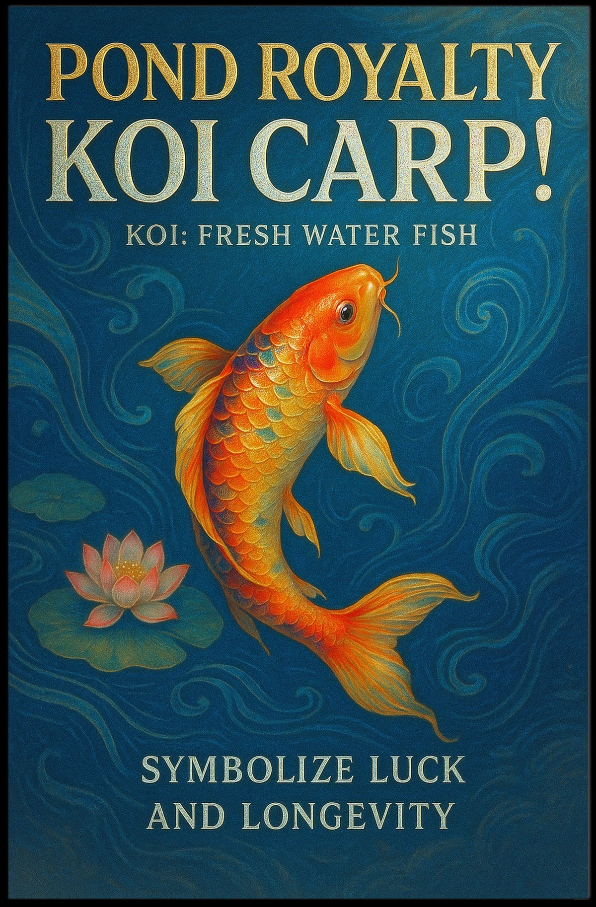 Pond Royalty Koi Carp Poster