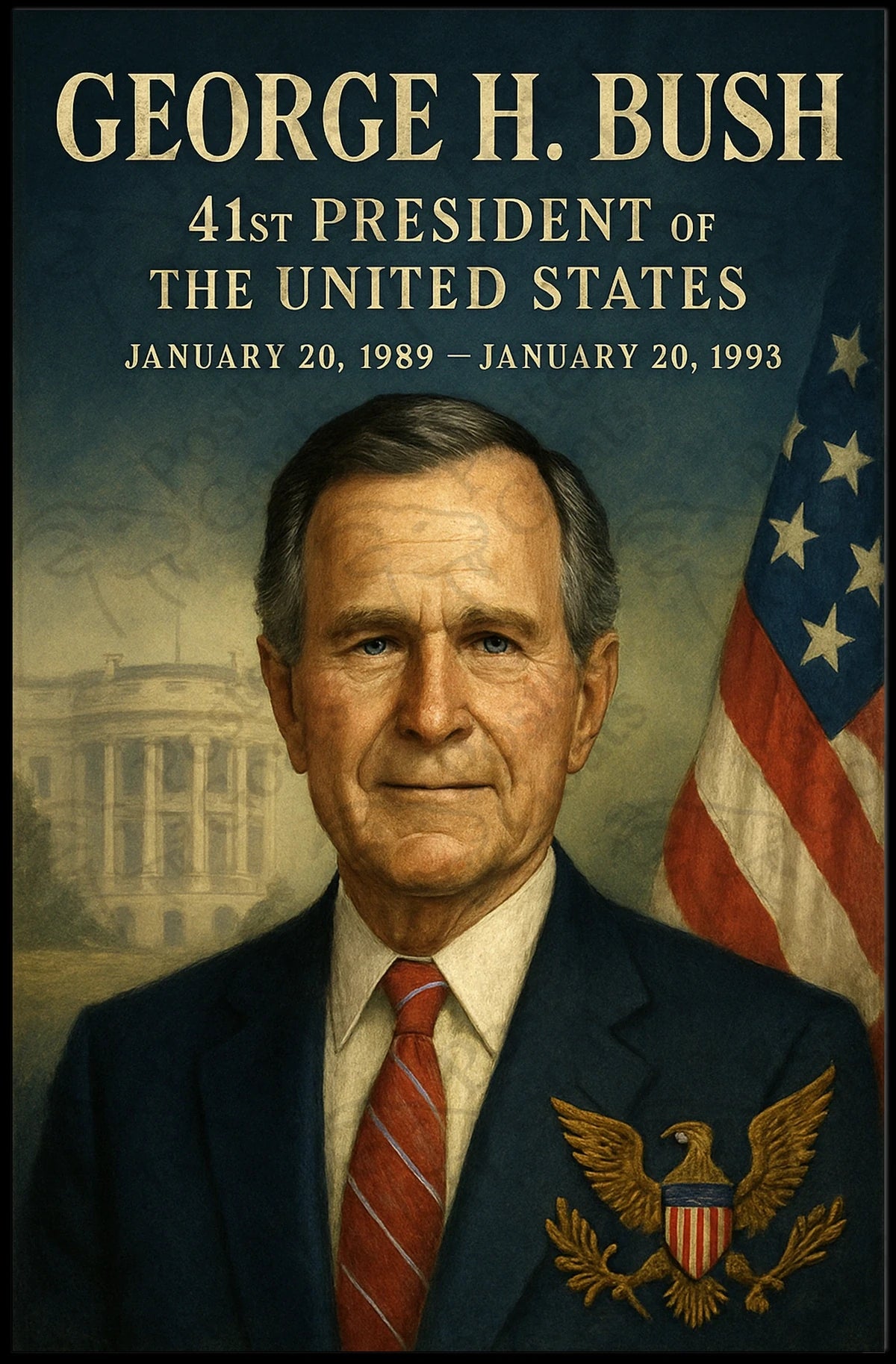 George H. Bush Presidential Vintage Poster