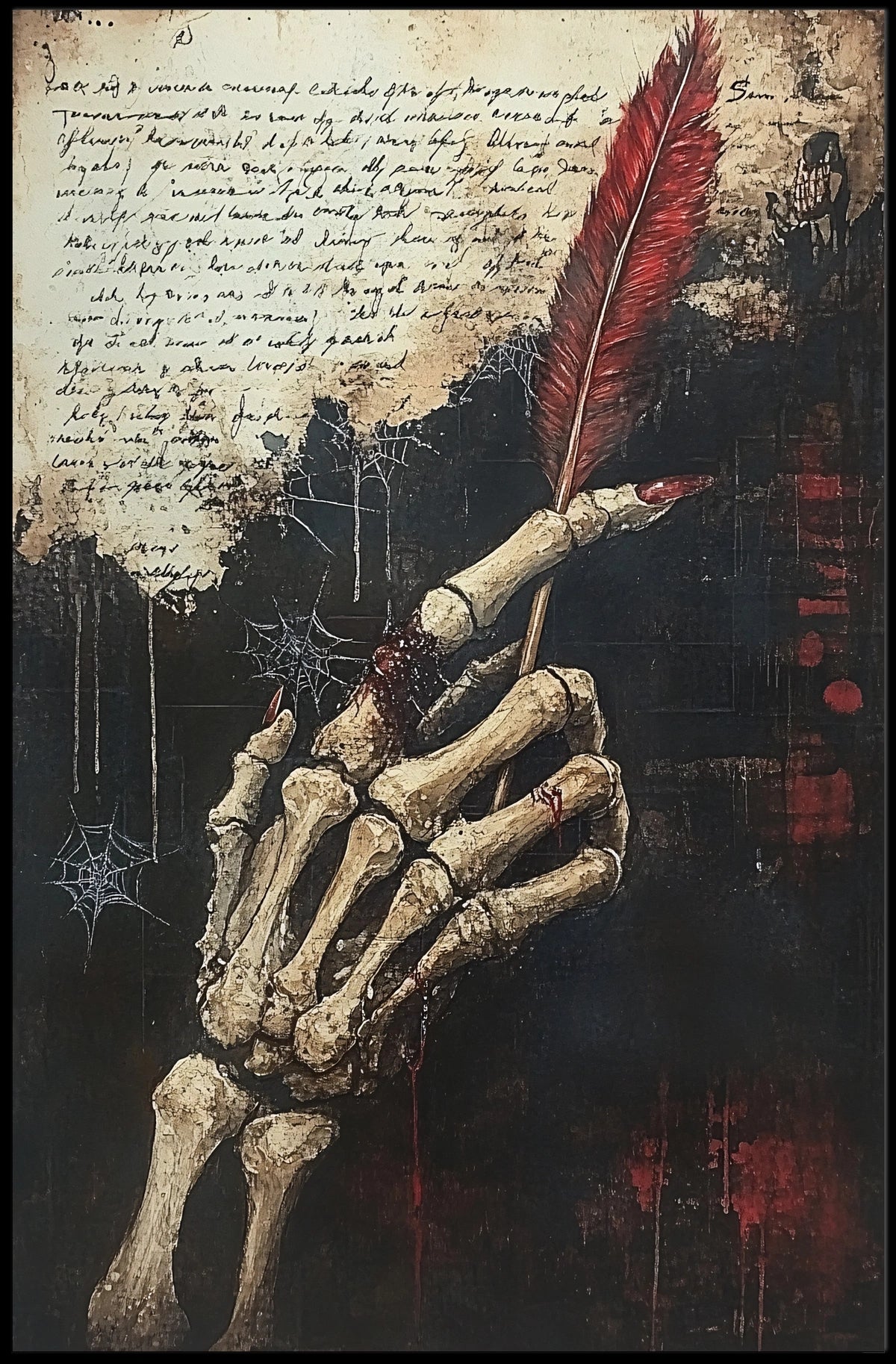 Gothic Fantasy Vibe Skeleton Hand Artistic Poster