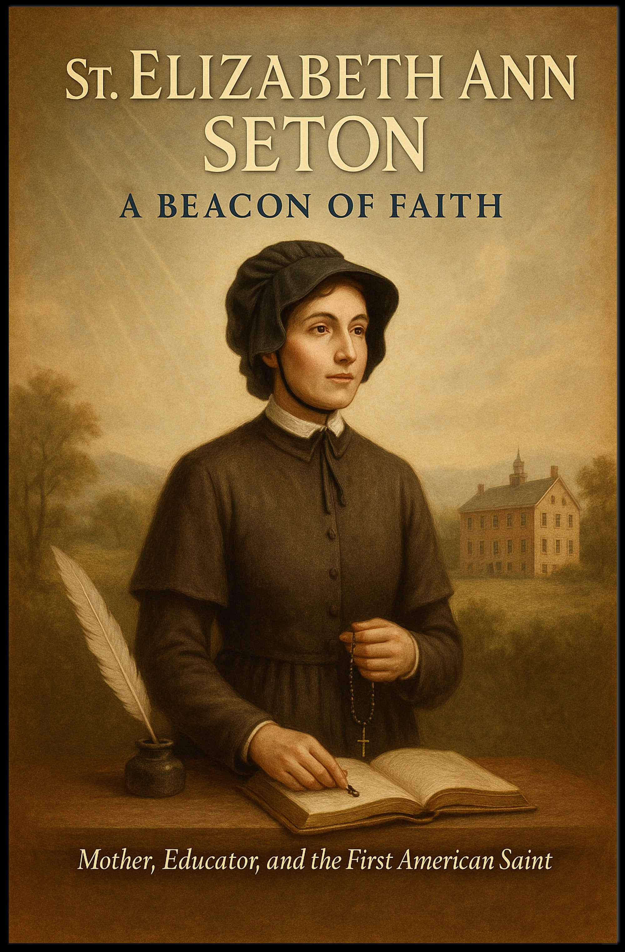 St Elizabeth Ann Seton Vintage Religious Poster