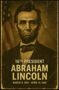 Abraham Lincoln 16th President of the United States Damaged Photograph Poster