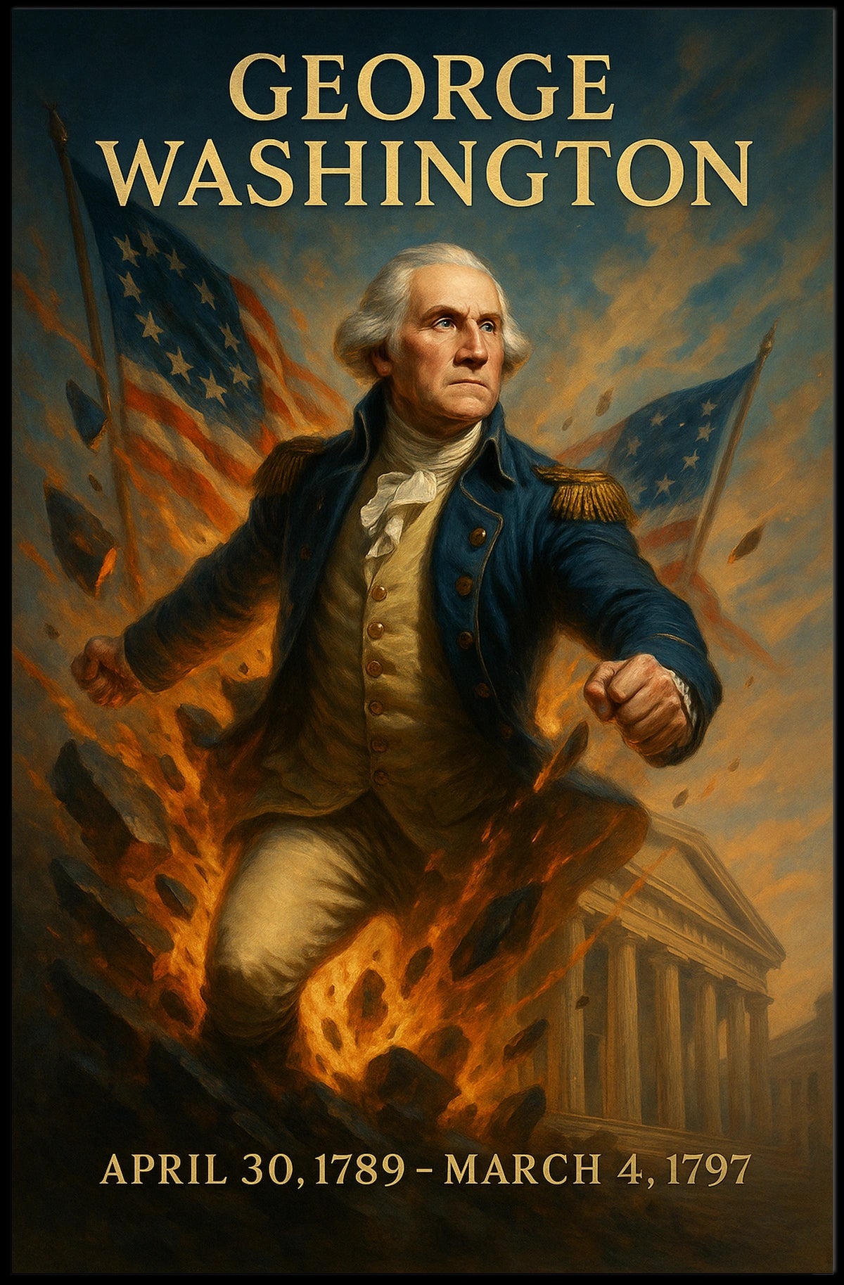 George Washington Vintage Patriotic Historical Poster