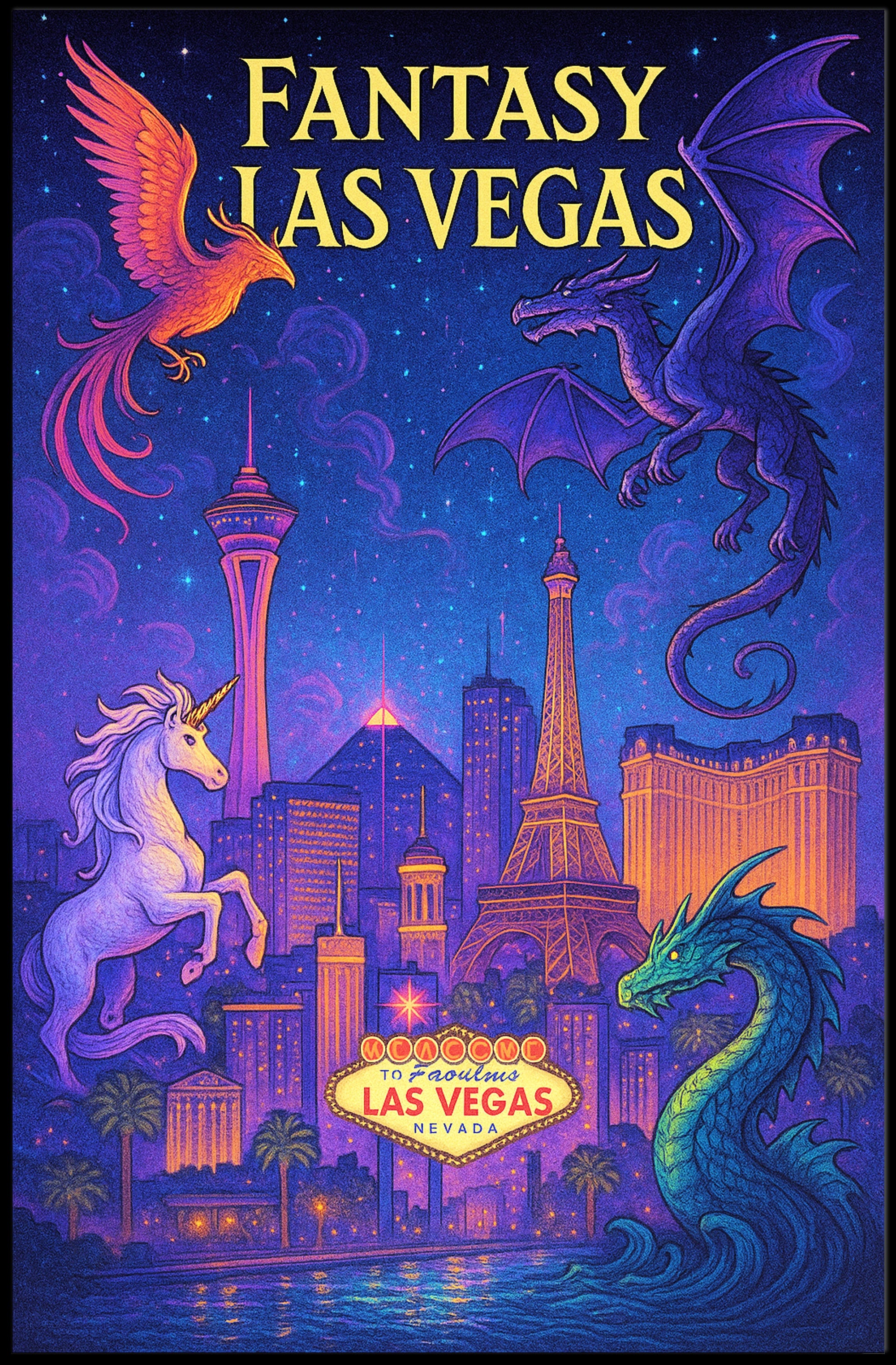 Fantasy Las Vegas Poster PosterGoat