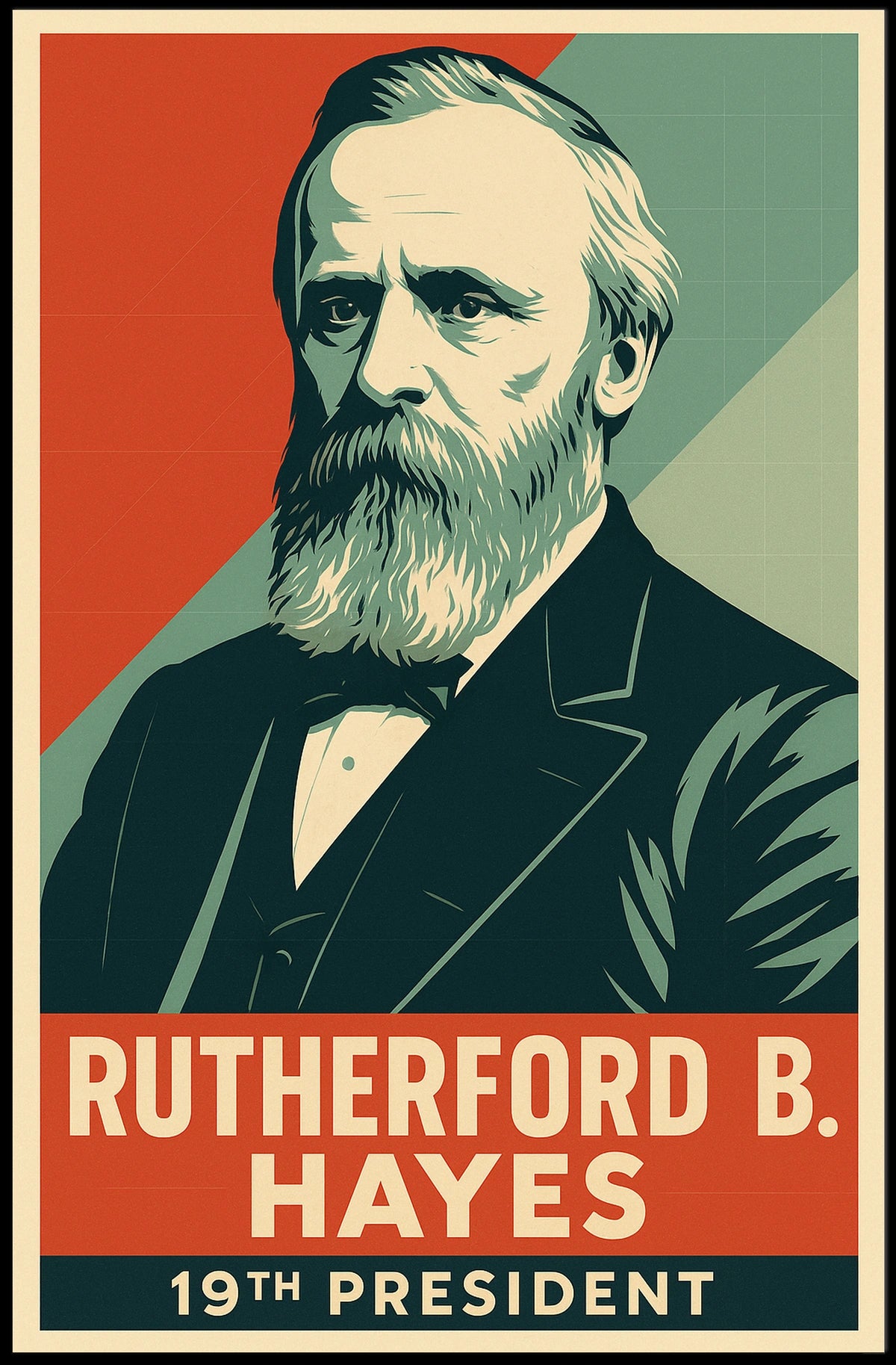 Rutherford B Hayes 19th President Litho HistoryBuff Poster