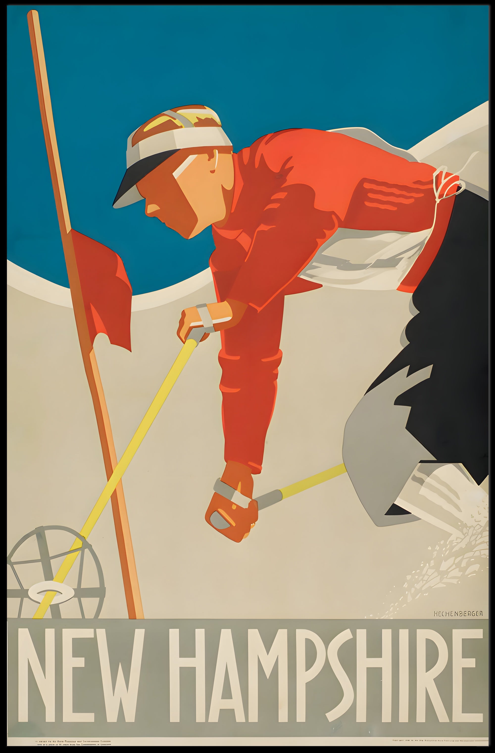 New Hampshire Ski Adventure Vintage Sports Poster PosterGoat