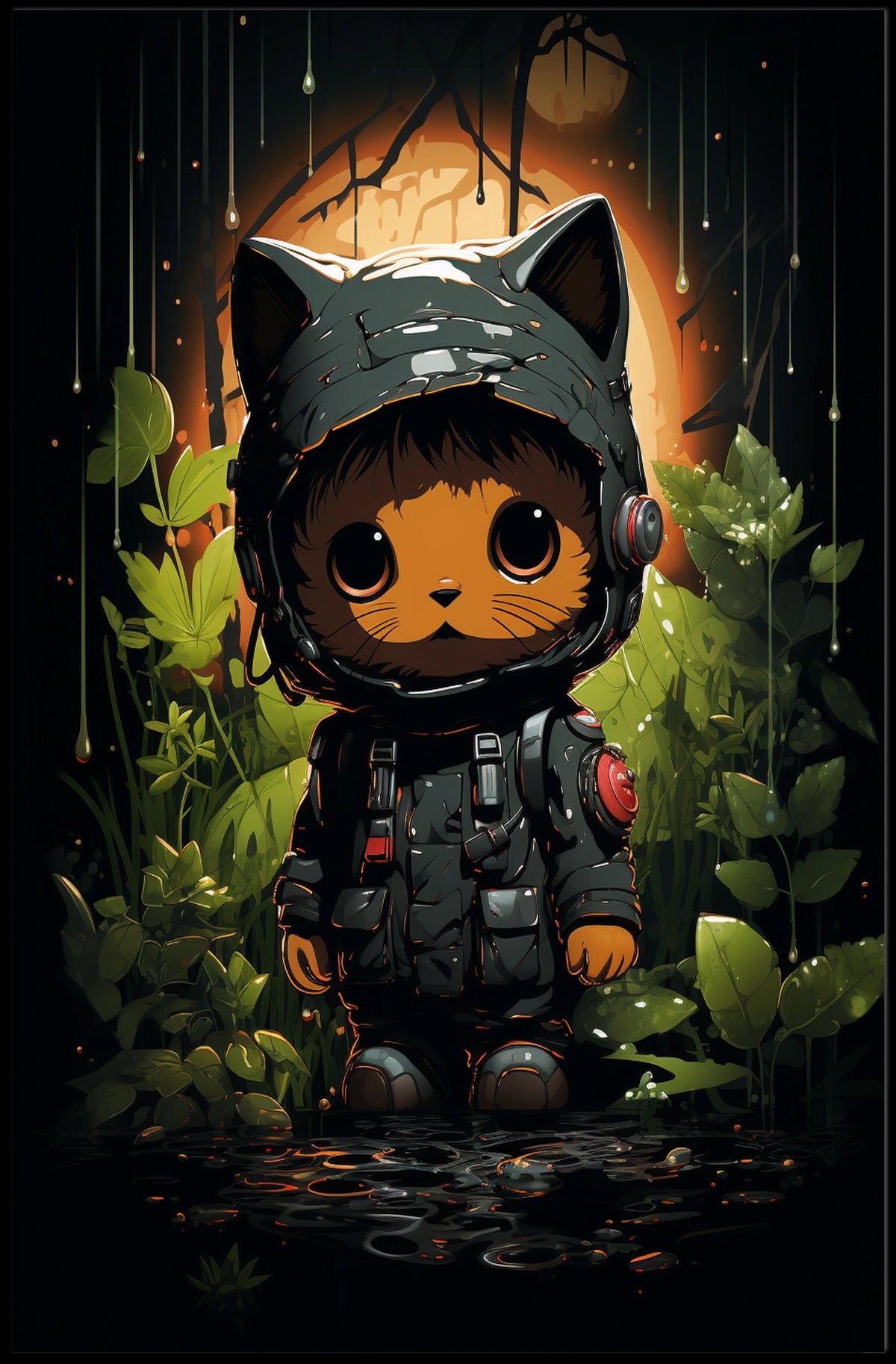 Adventurous Cat Explorer Poster