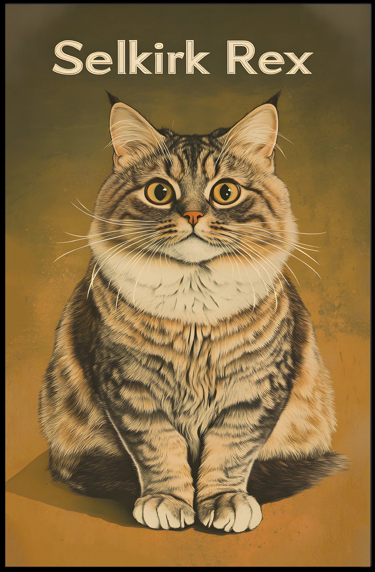 Selkirk Rex Cat Photography Realism Wall Art Poster