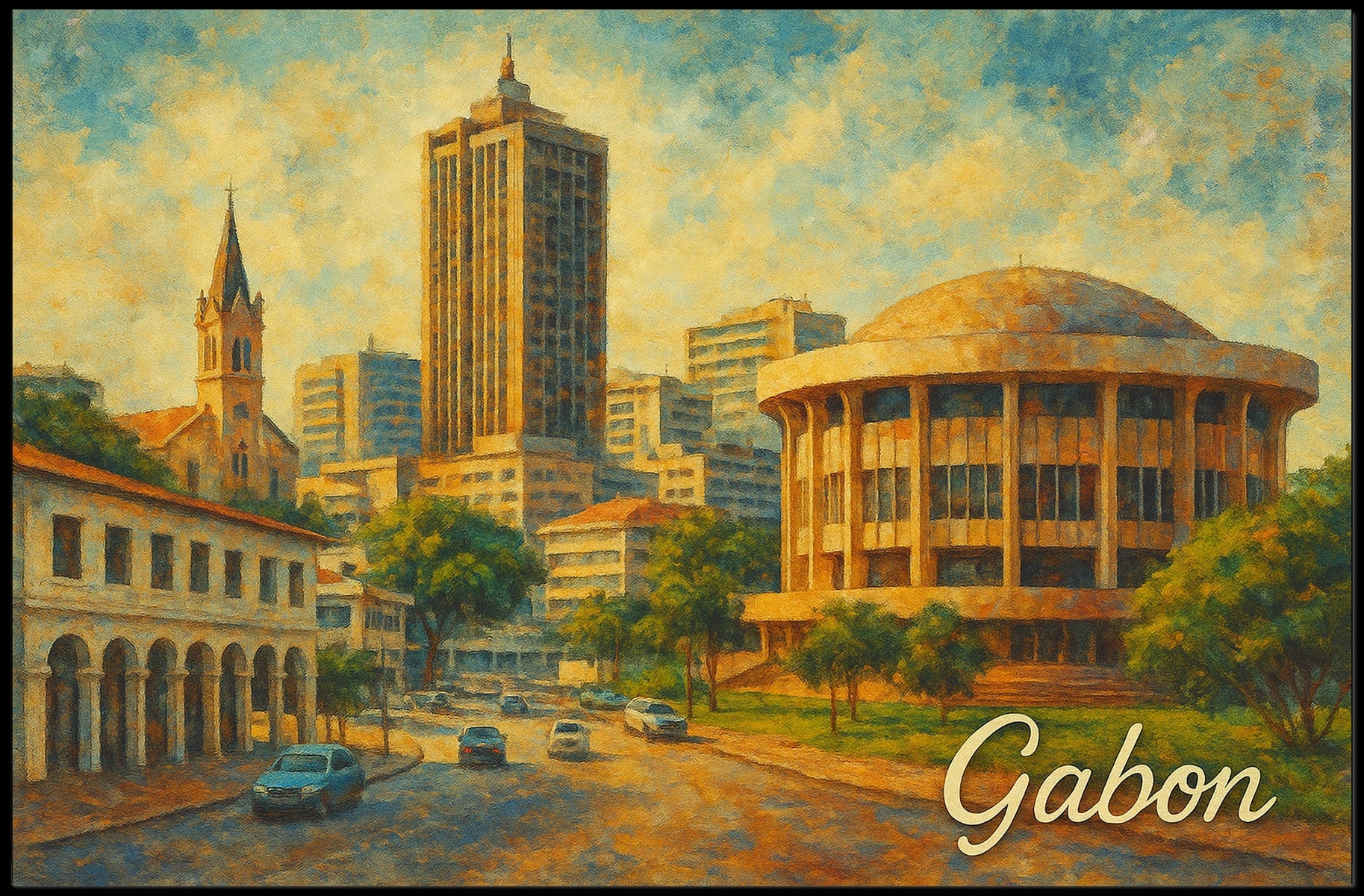 Gabon Cityscape Poster