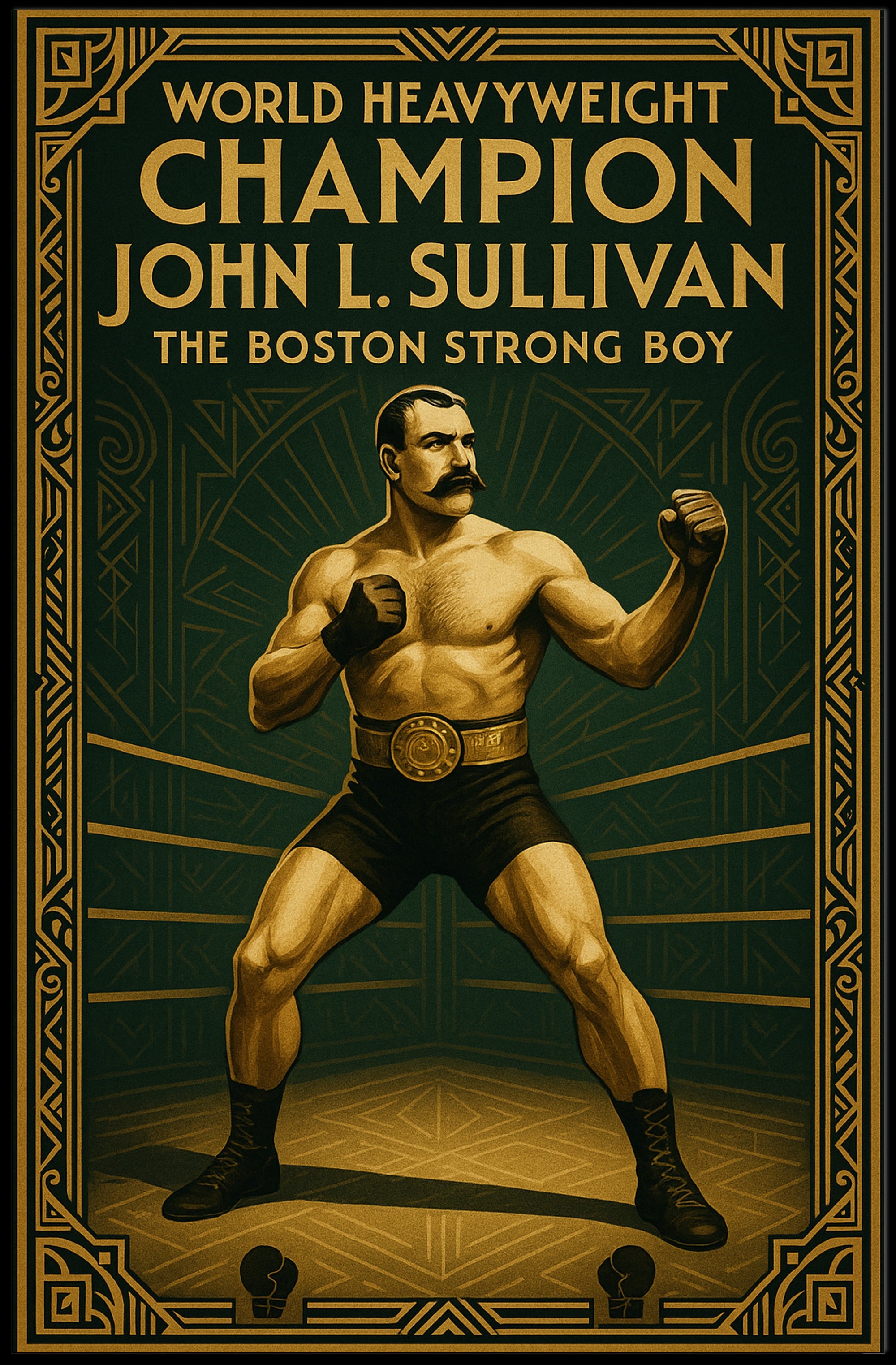 John L. Sullivan The Boston Strong Boy Poster PosterGoat
