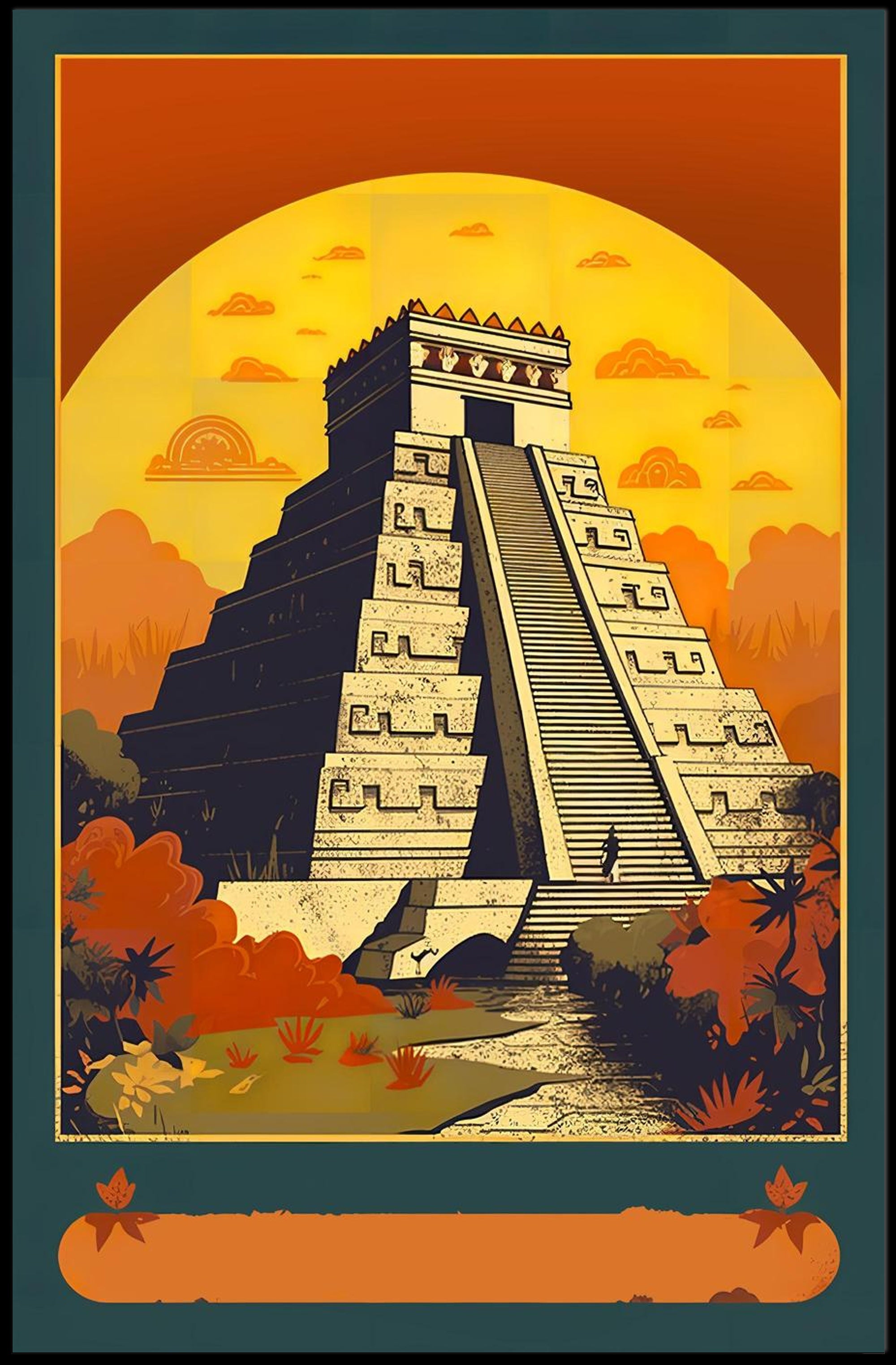 Ancient Pyramid at Sunset Poster