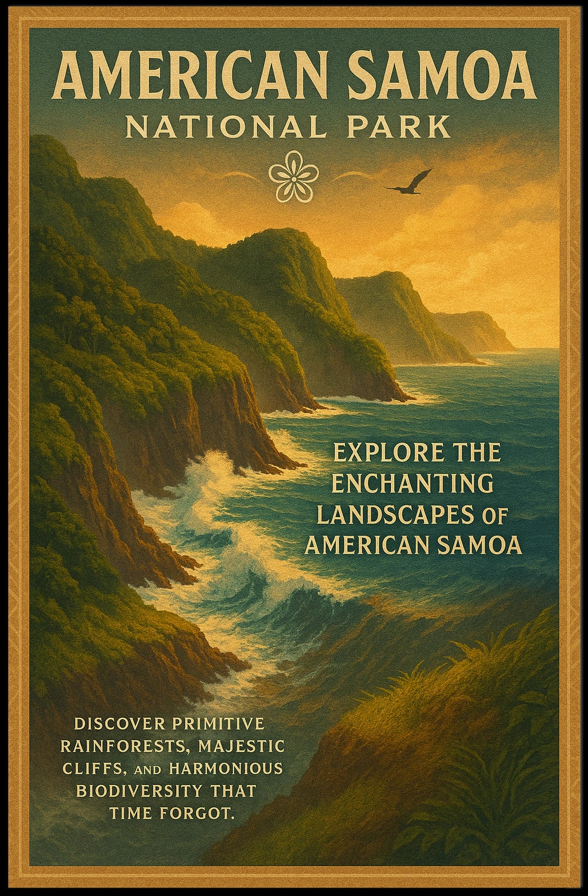 American Samoa Scenic Travel Adventure National Park Poster