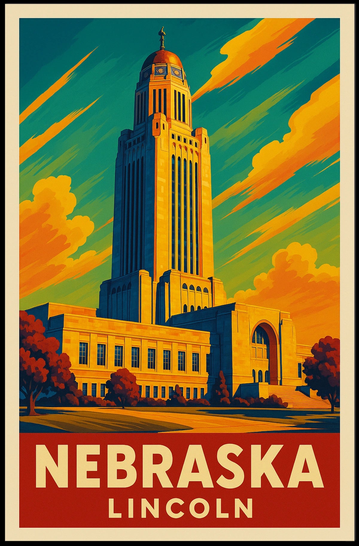 Nebraska State Capitol Poster