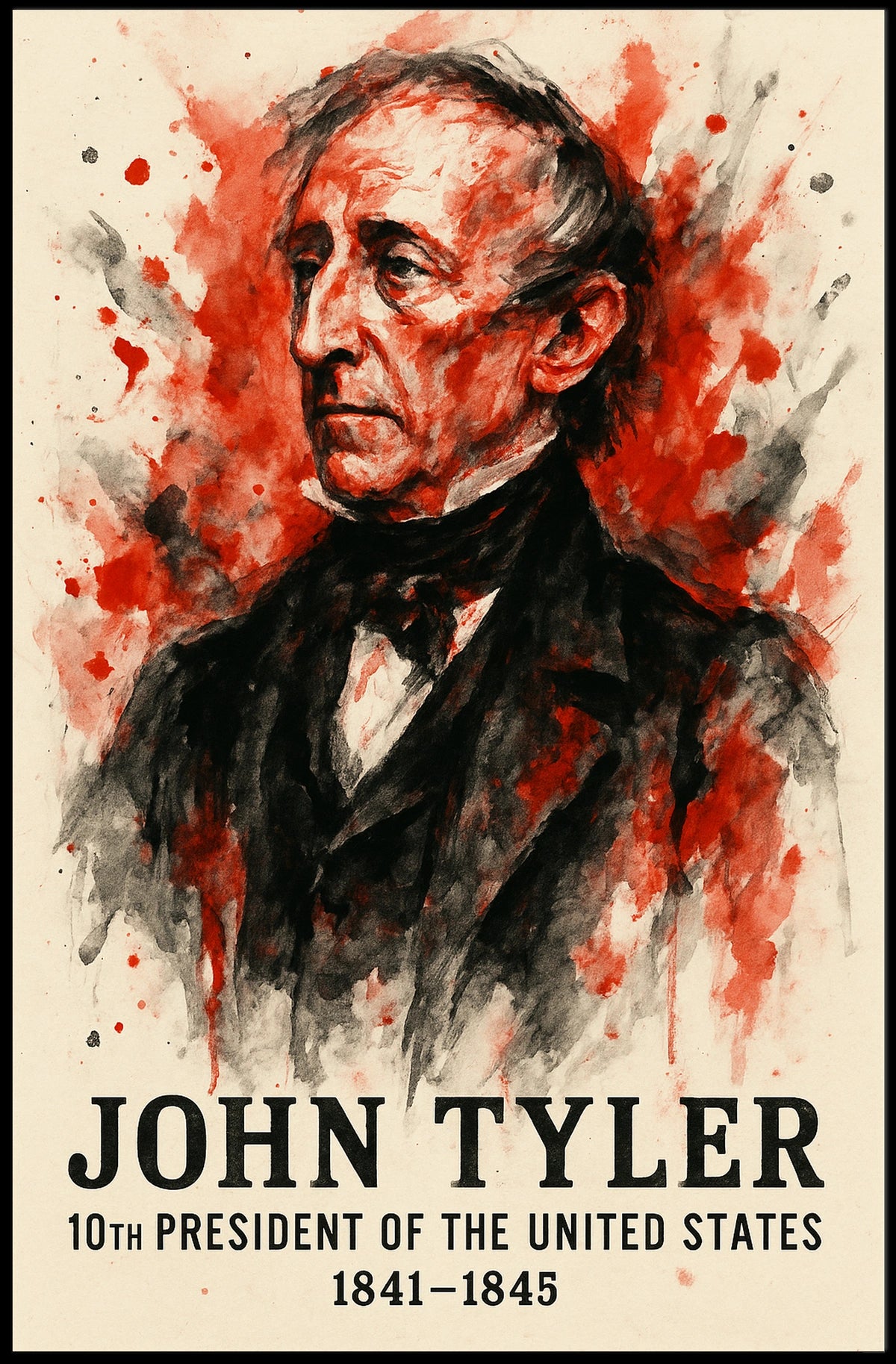 John Tyler Vintage Historical Presidential Poster
