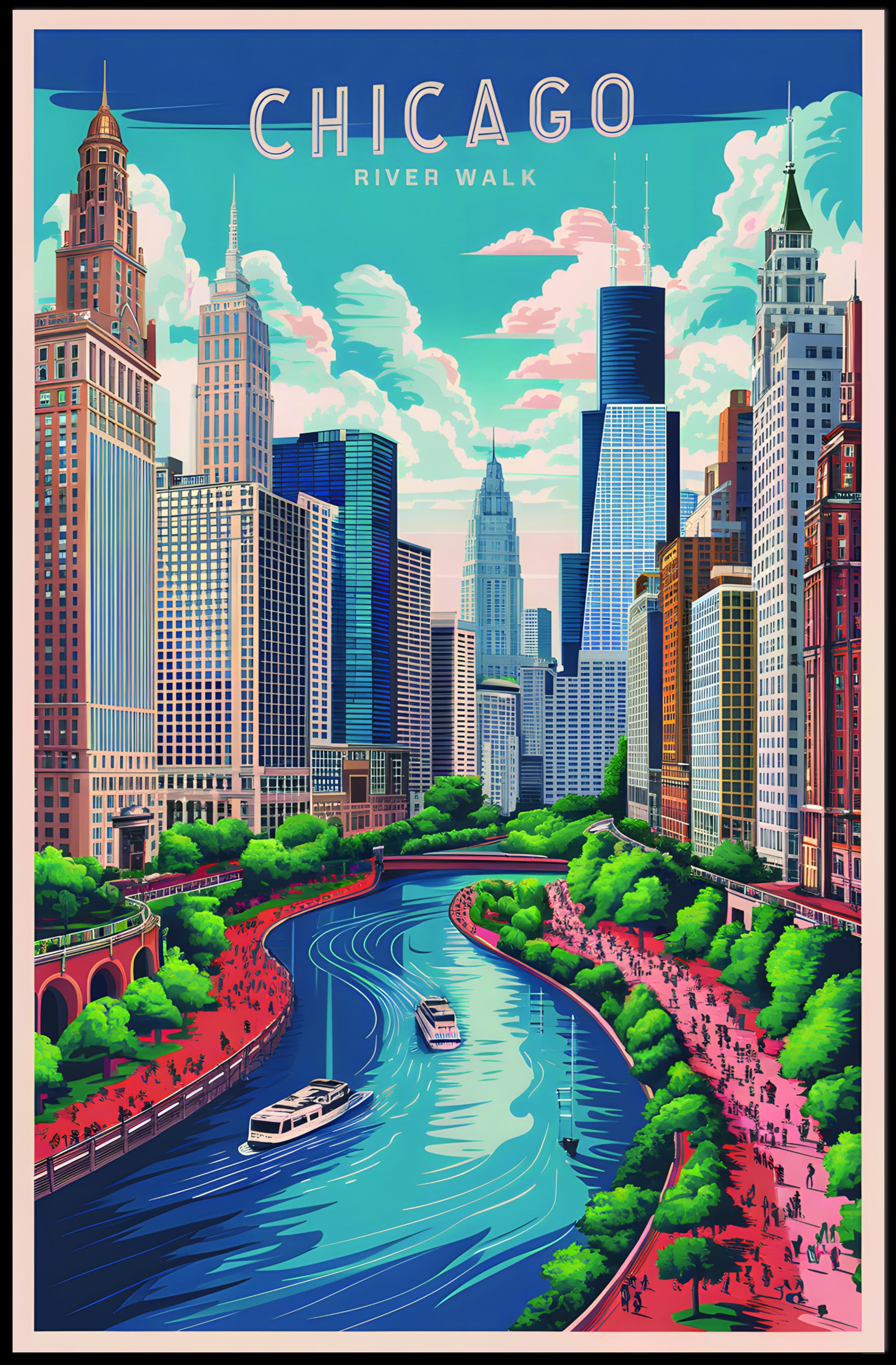 Chicago Riverwalk Poster