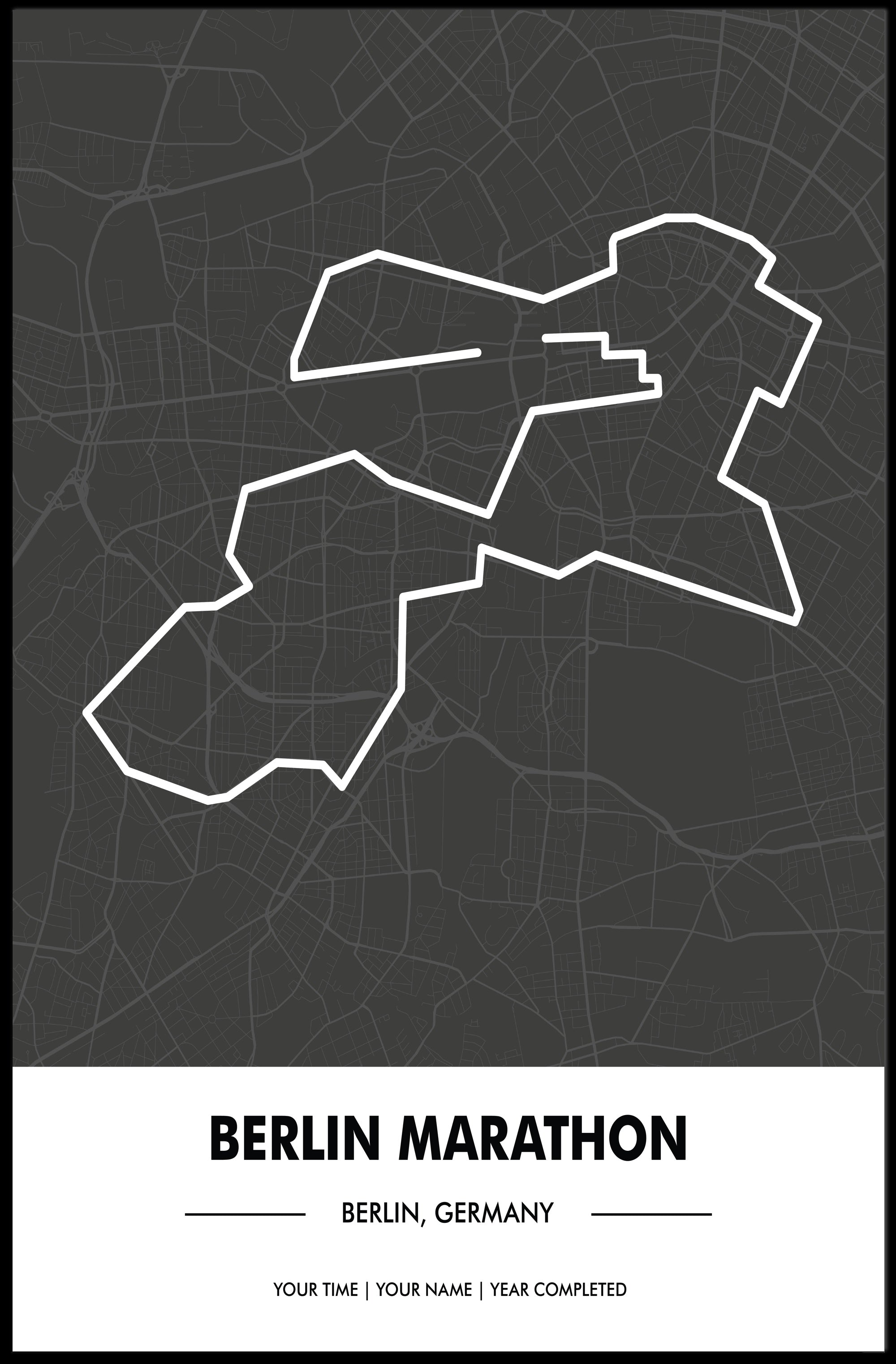 Berlin Marathon Route: Modern Minimalist Sports Poster