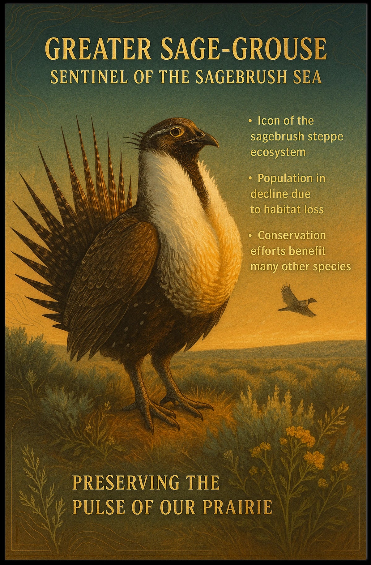 Greater Sage-Grouse Sentinel of the Sagebrush Sea Poster