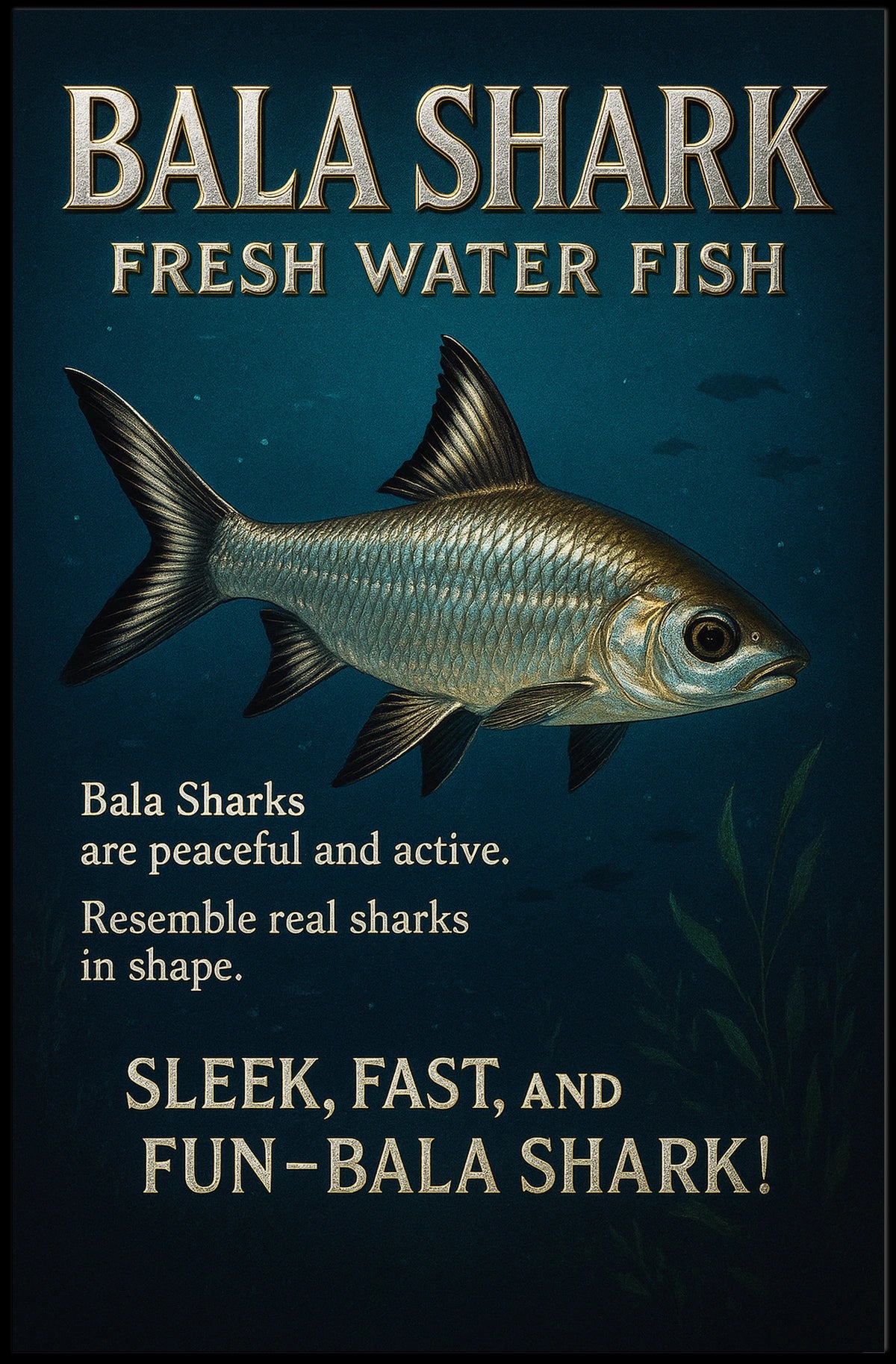 Bala Shark Freshwater Fish Poster