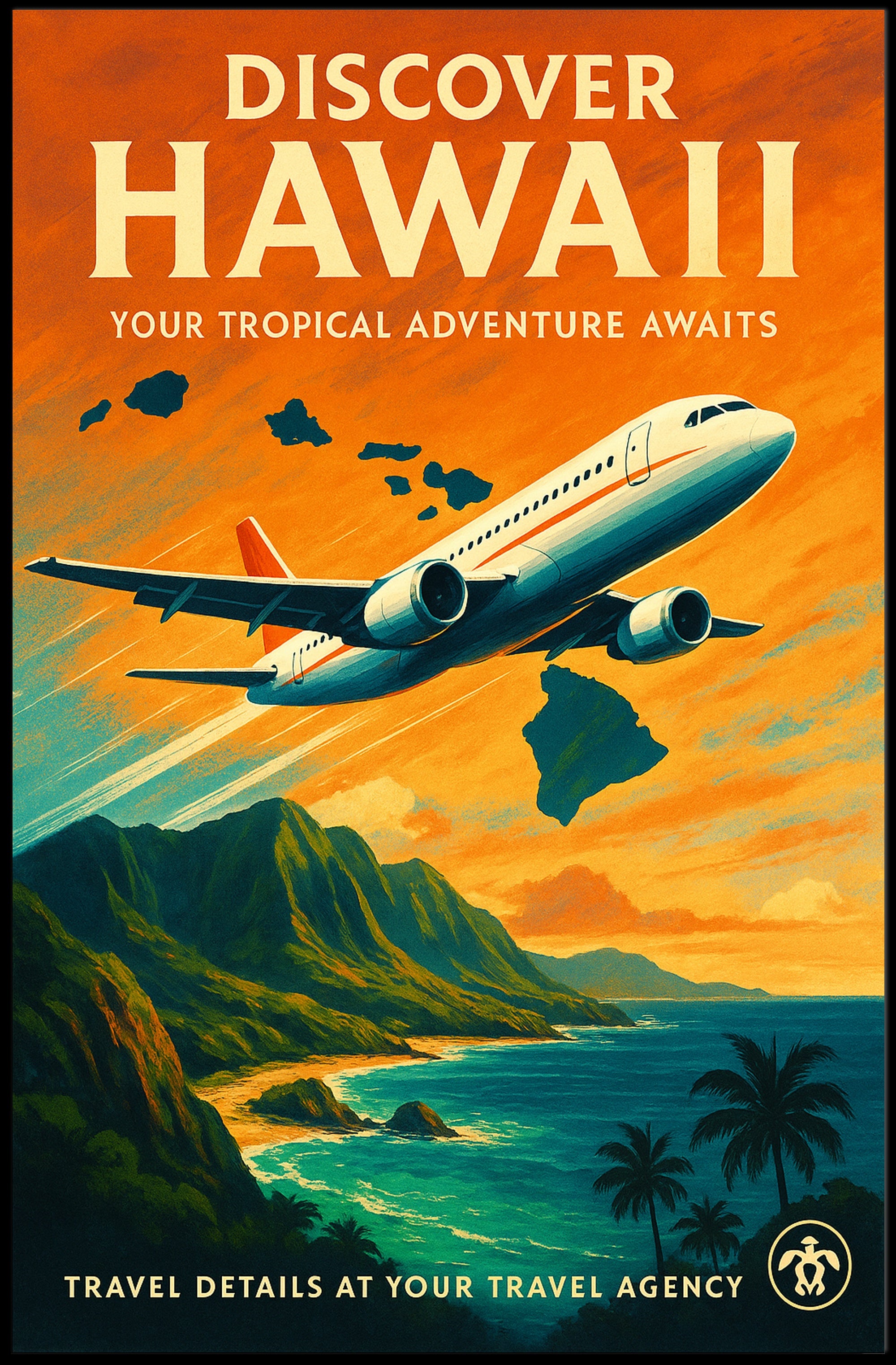 Discover Hawaii Travel Poster Art Print PosterGoat