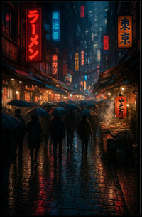 Neon Tokyo Street Vibes: Urban or Cityscape Poster