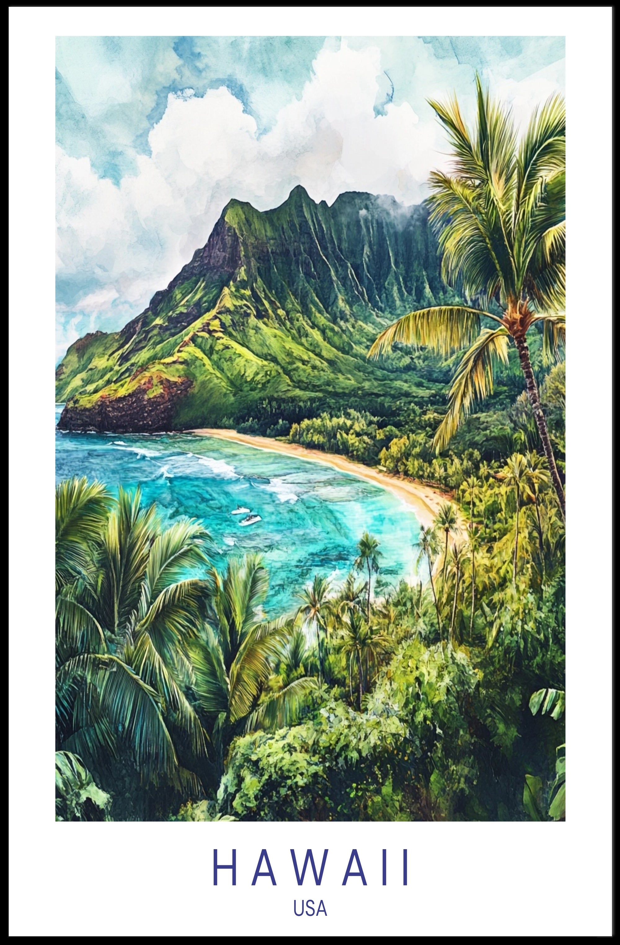 Tropical Paradise of Hawaii Poster PosterGoat