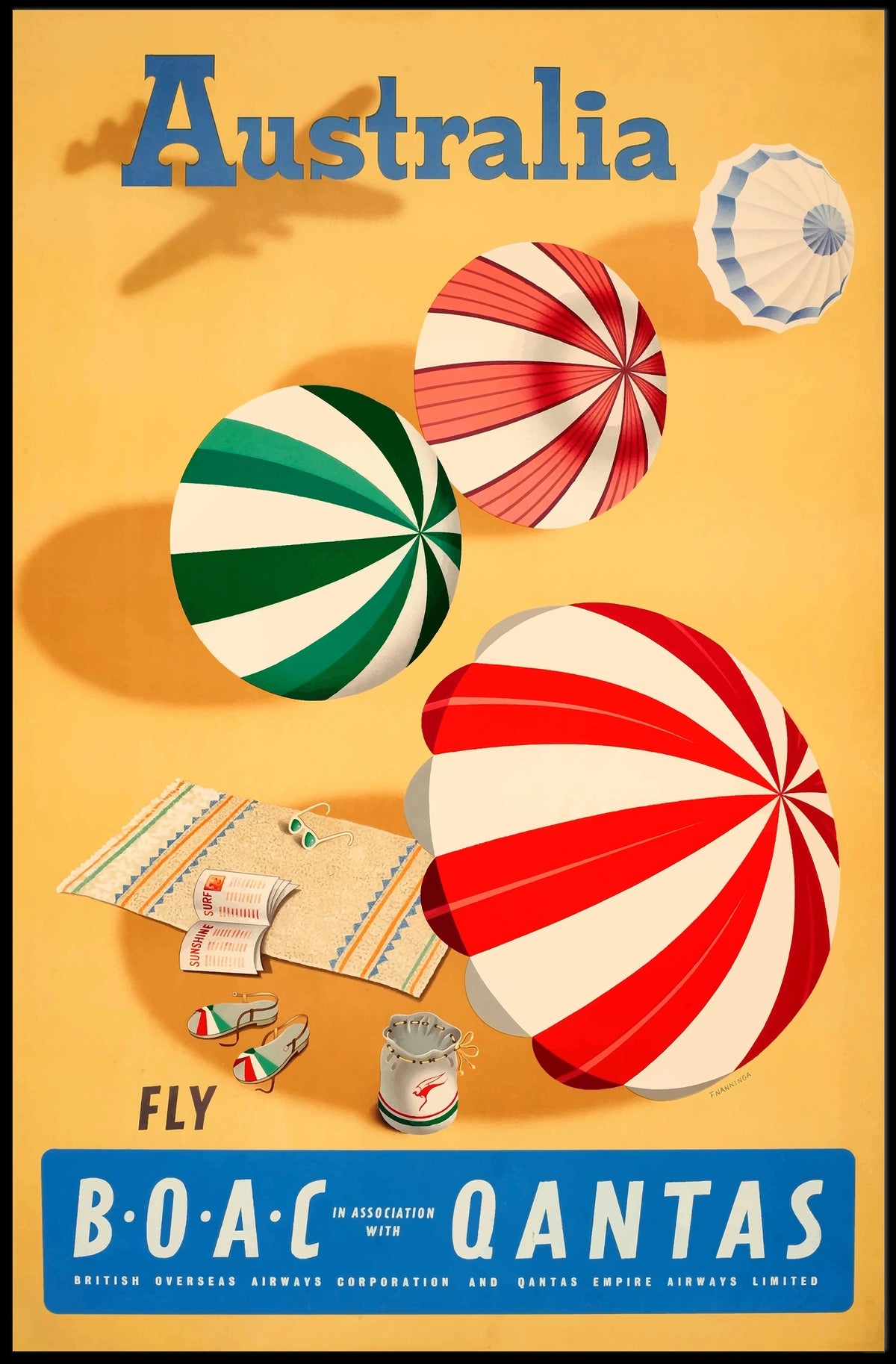 Discover Australia With Boac And Qantas Poster