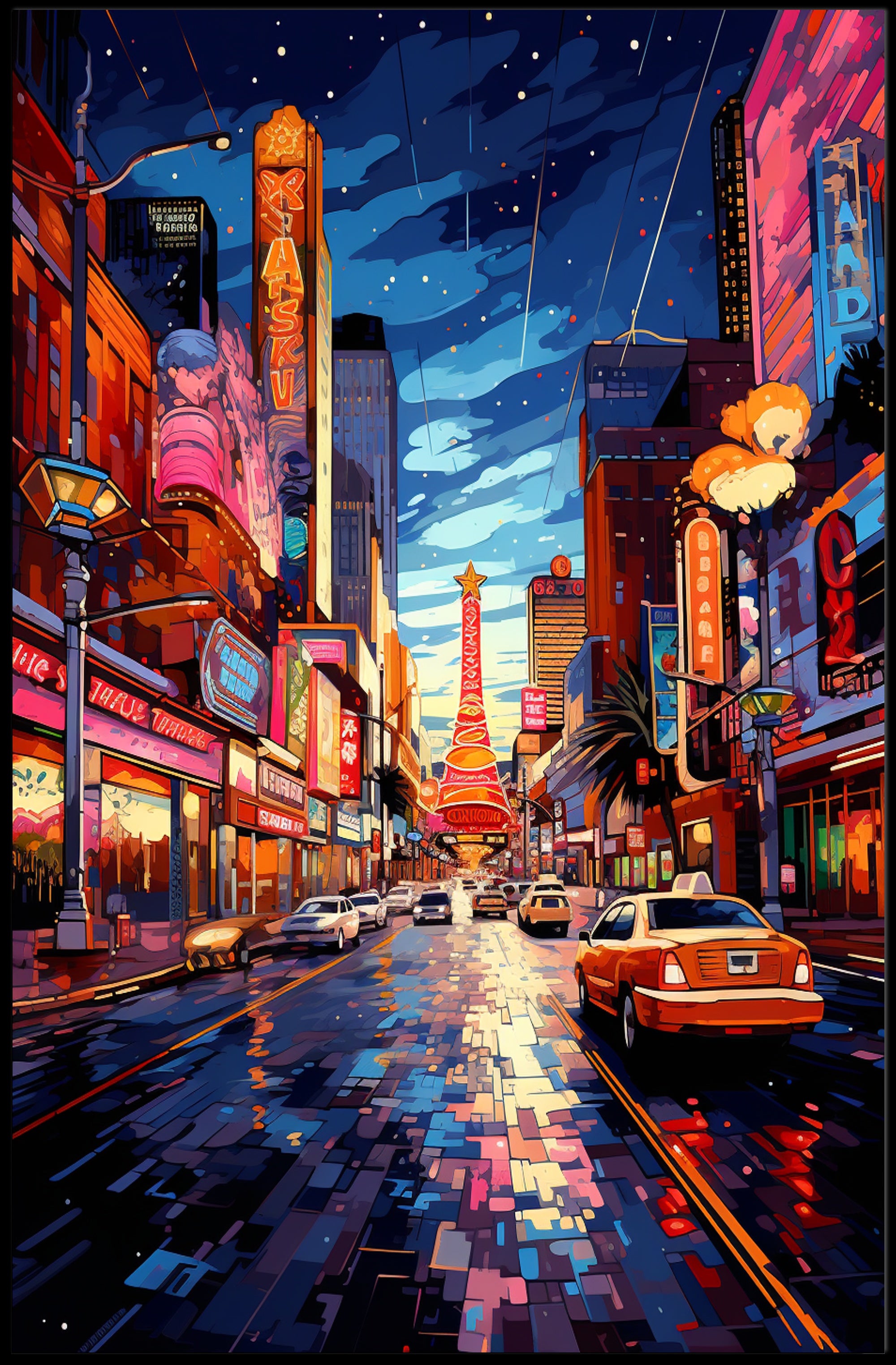 Neon Cityscape Poster