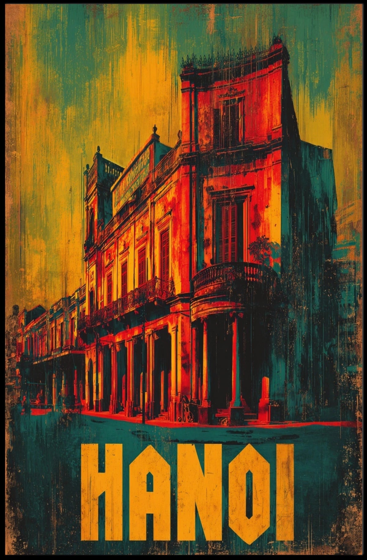Hanoi Architectural Art Poster