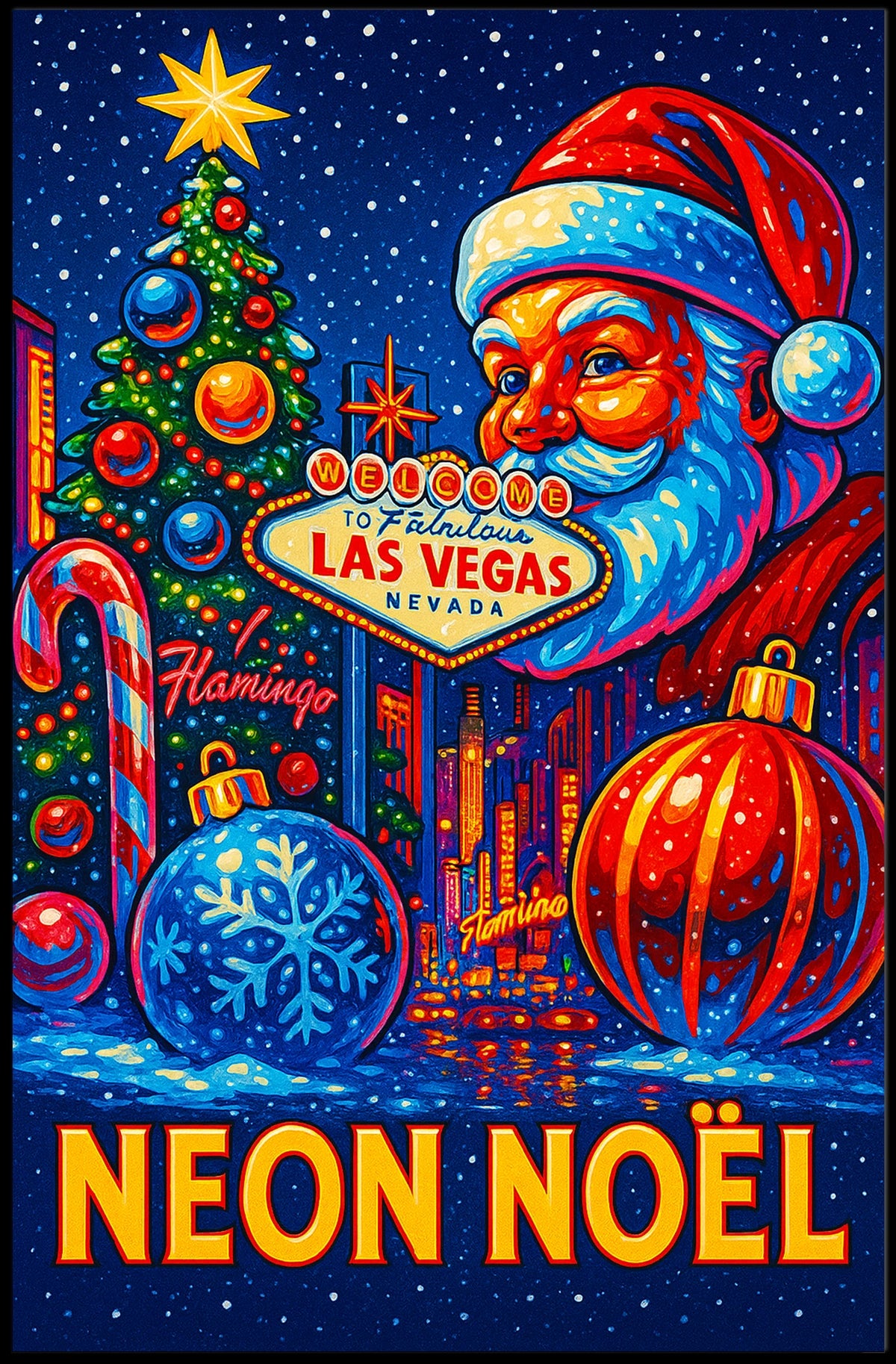 Neon Noƫl In Las Vegas Poster