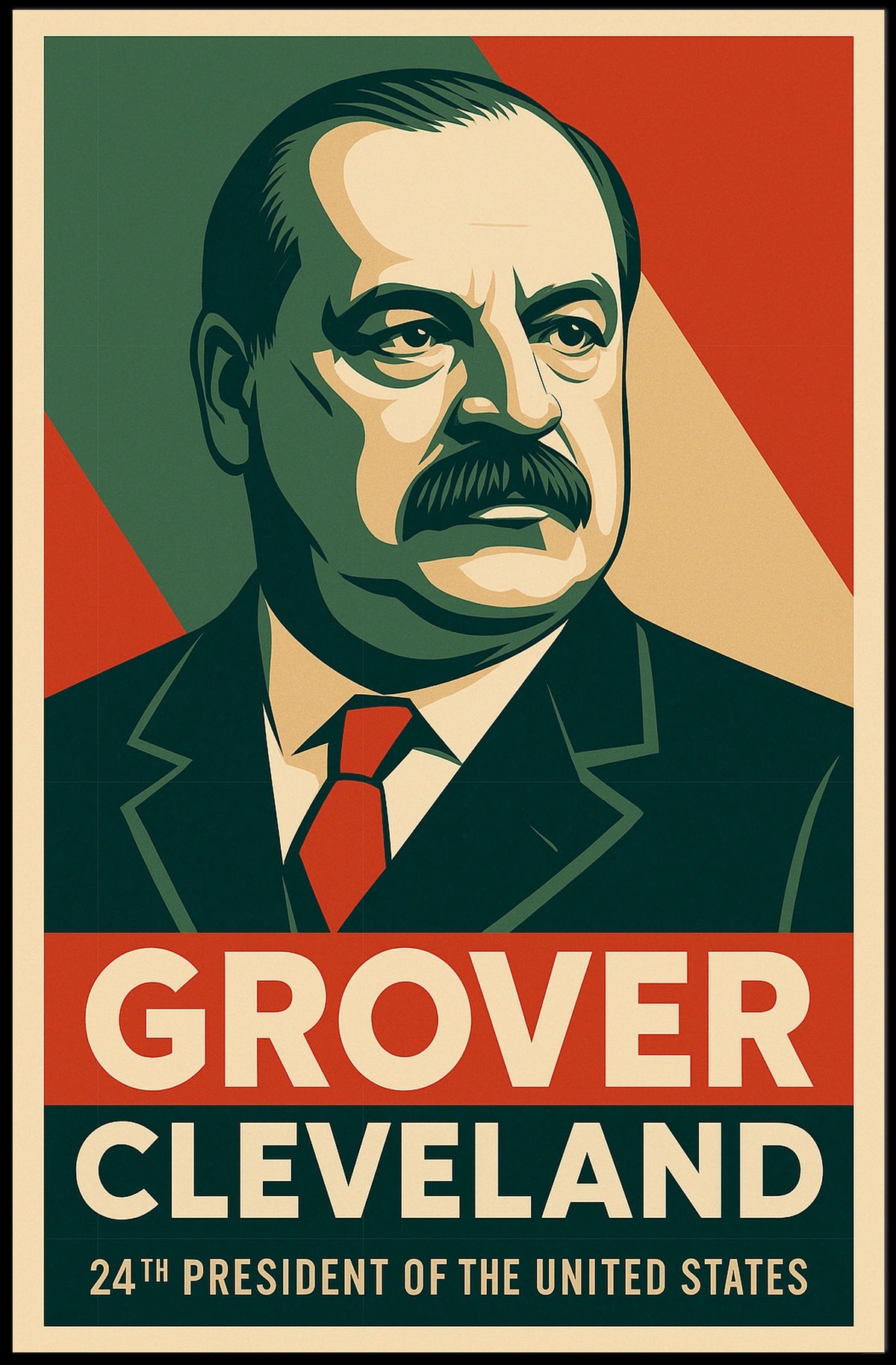 Grover Cleveland Vintage Political Propaganda Poster