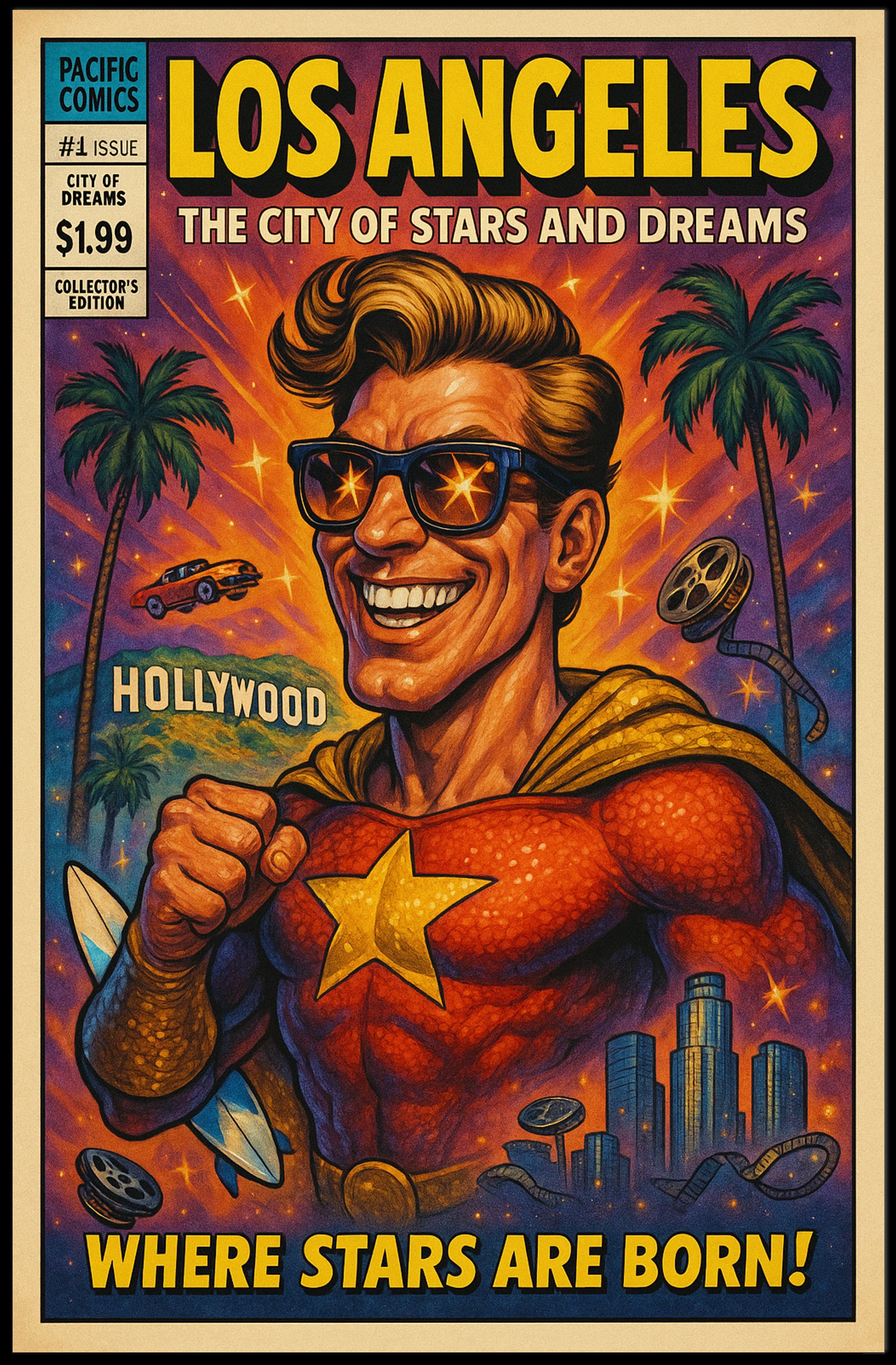 Los Angeles Hollywood Dreamscape Pop Culture Poster