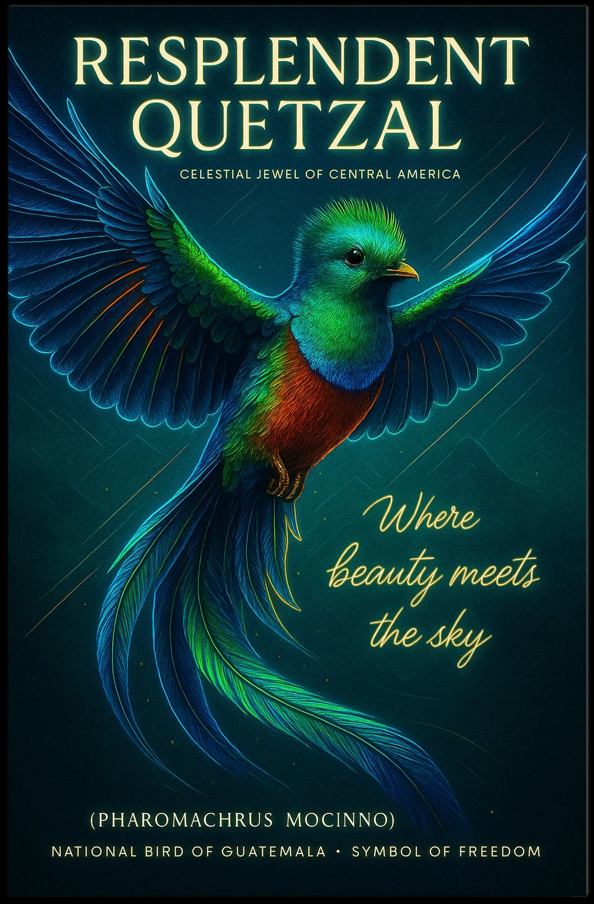 Resplendent Quetzal Celestial Jewel of Central America Poster